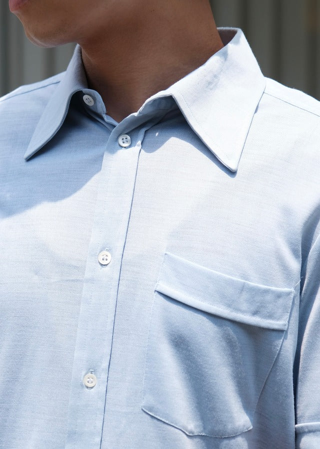 70’s- Euro vintage regular collar short sleeve shirt