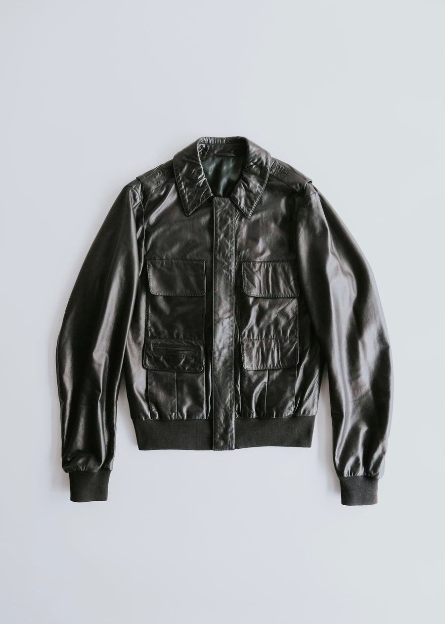 Martin Margiela 08SS multiple pocket military leather jacket