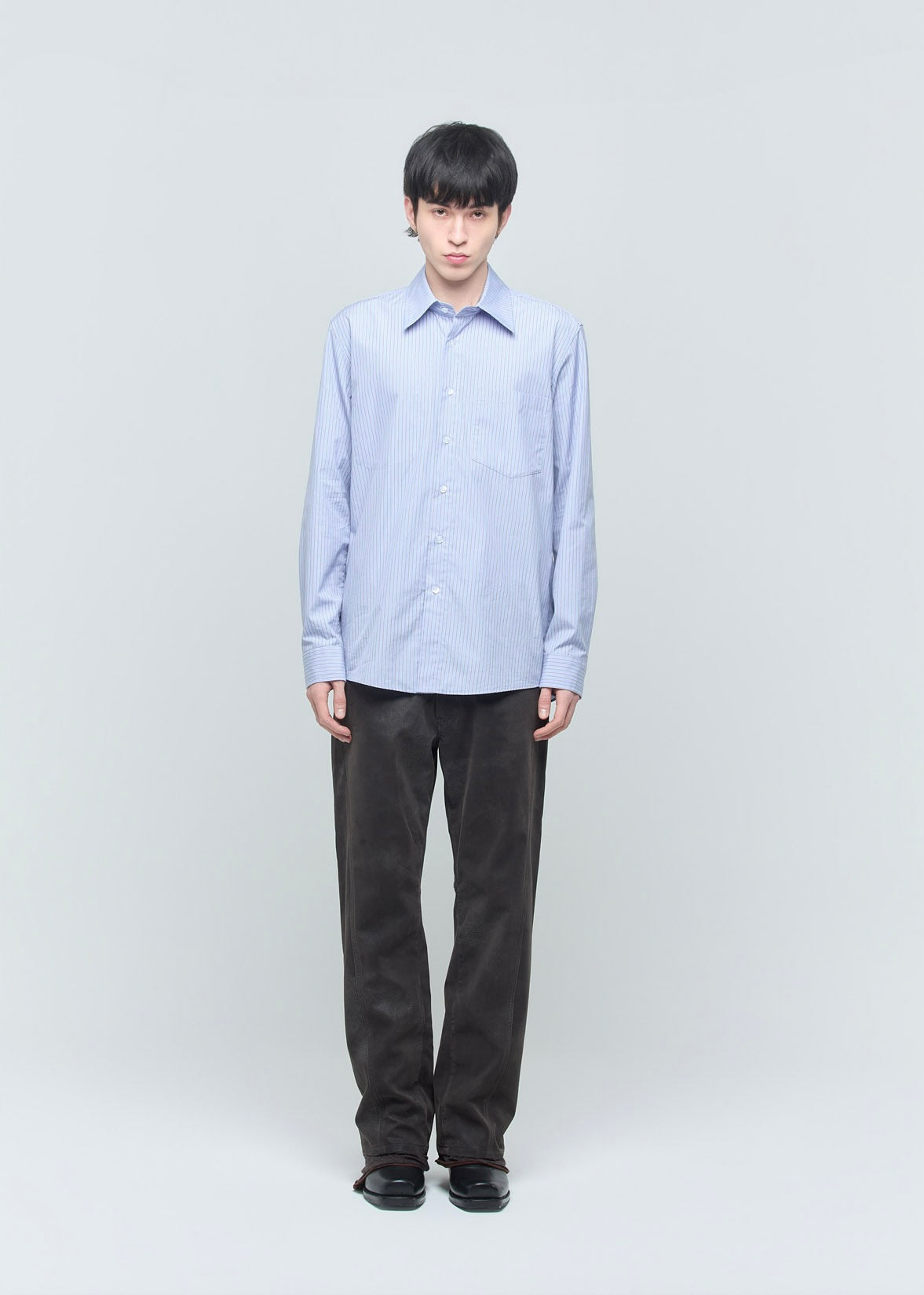 SHOOP 26AW LUCAS 2 POCKET SHIRT / Blue Stripes