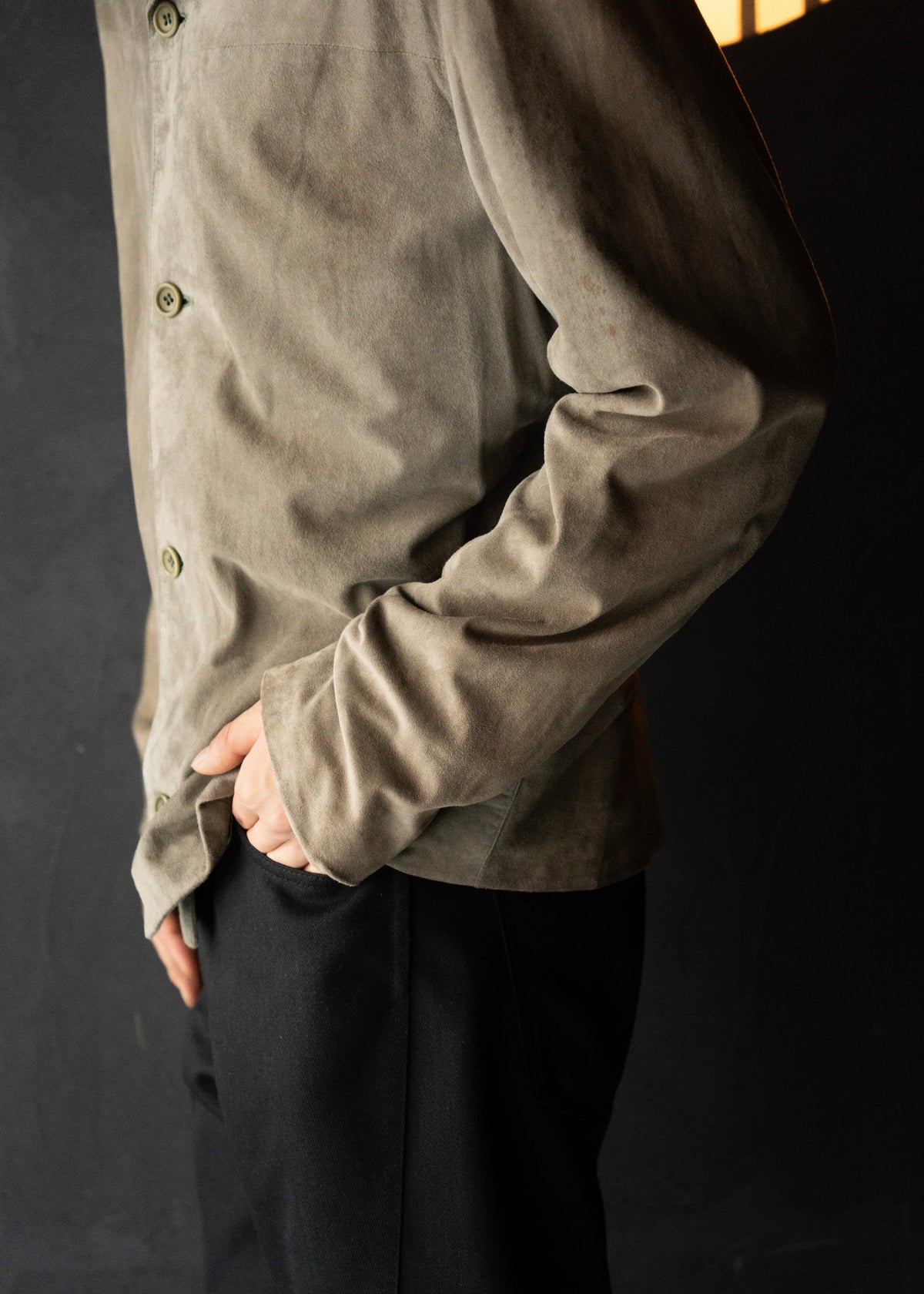 Calvin Klein Collection 98SS suede leather shirt jacket
