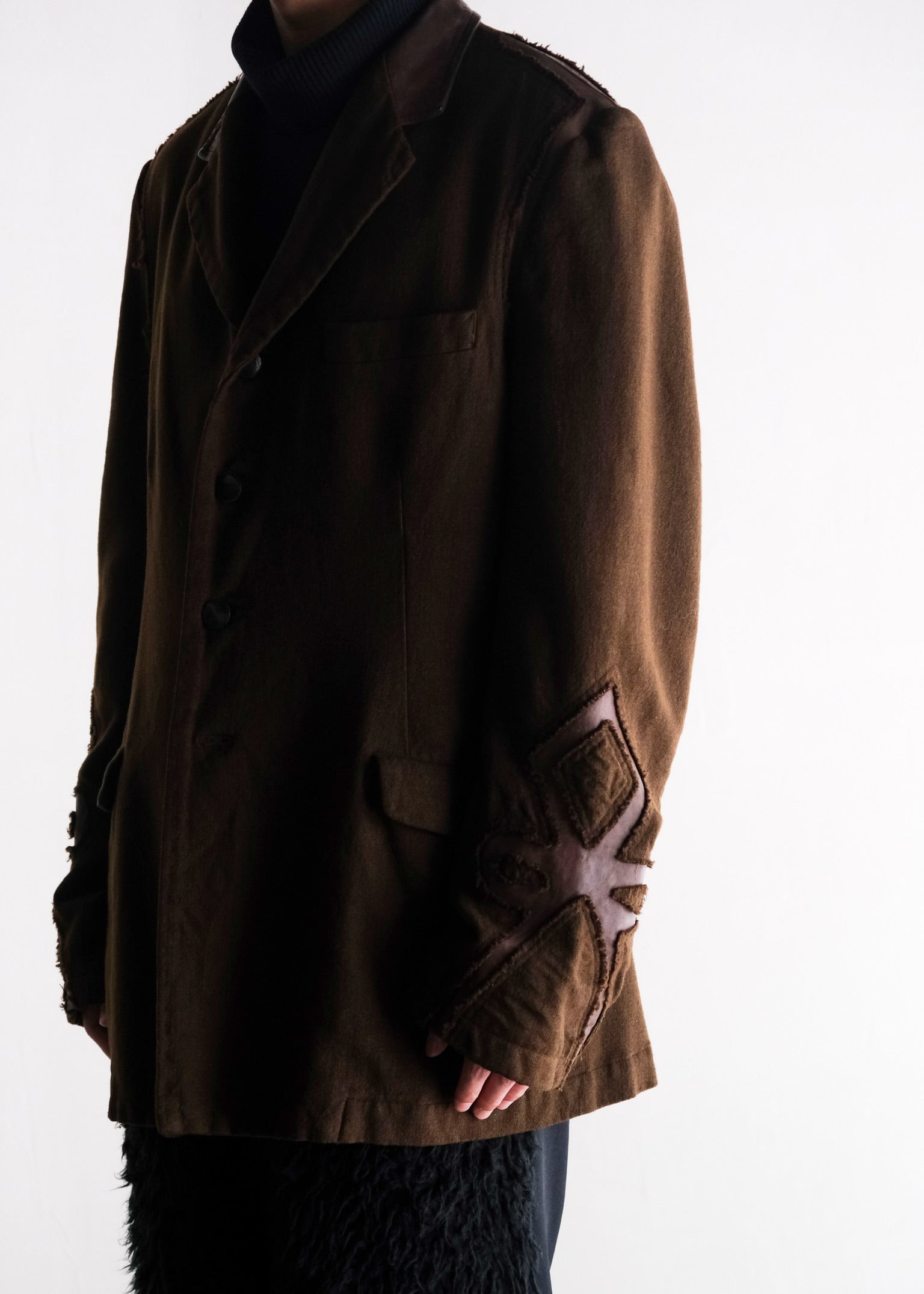 Yohji Yamamoto POUR HOMME 03AW kangaroo leather slit long jacket