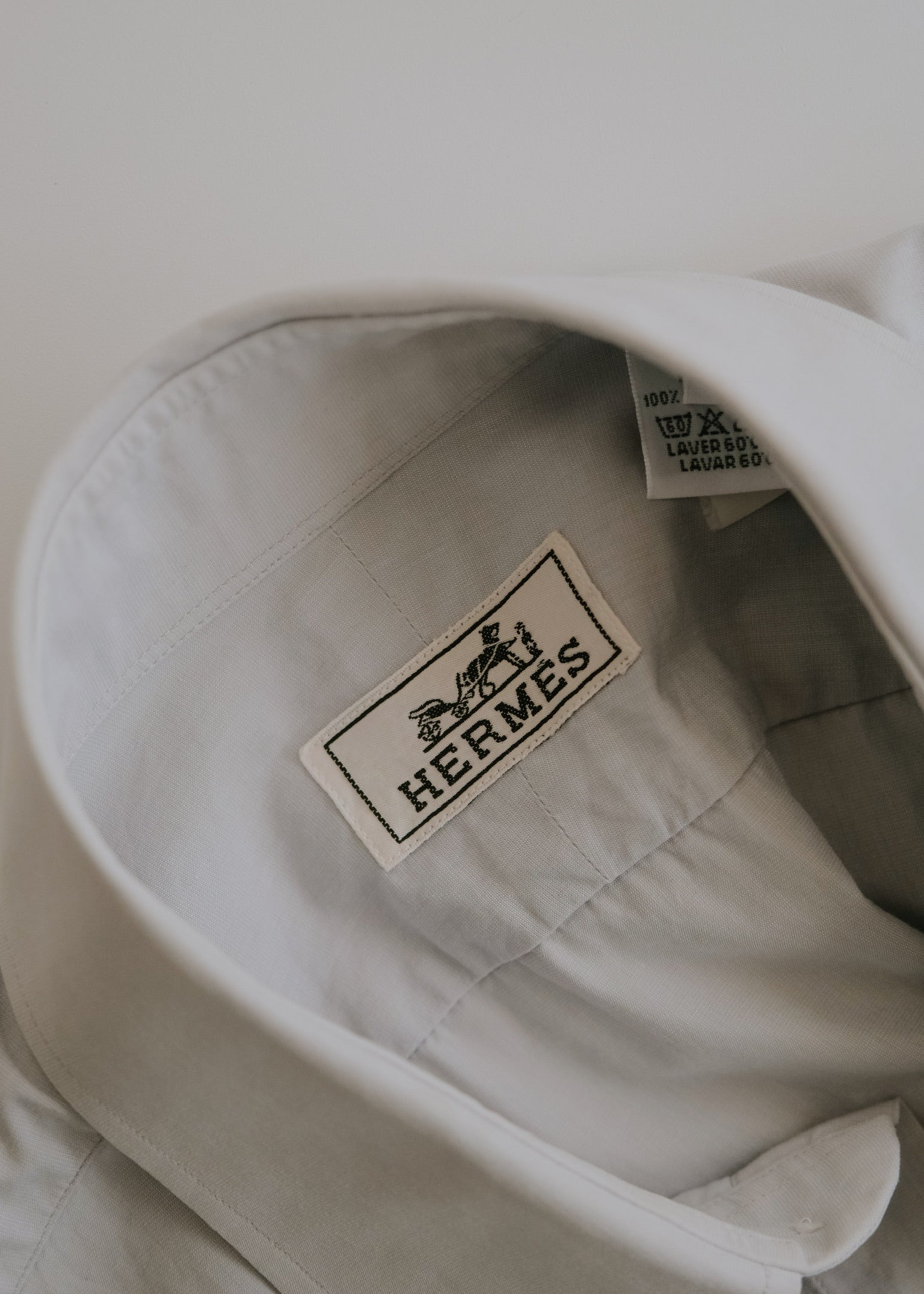 90's HERMÈS round cut hem regular collar shirt