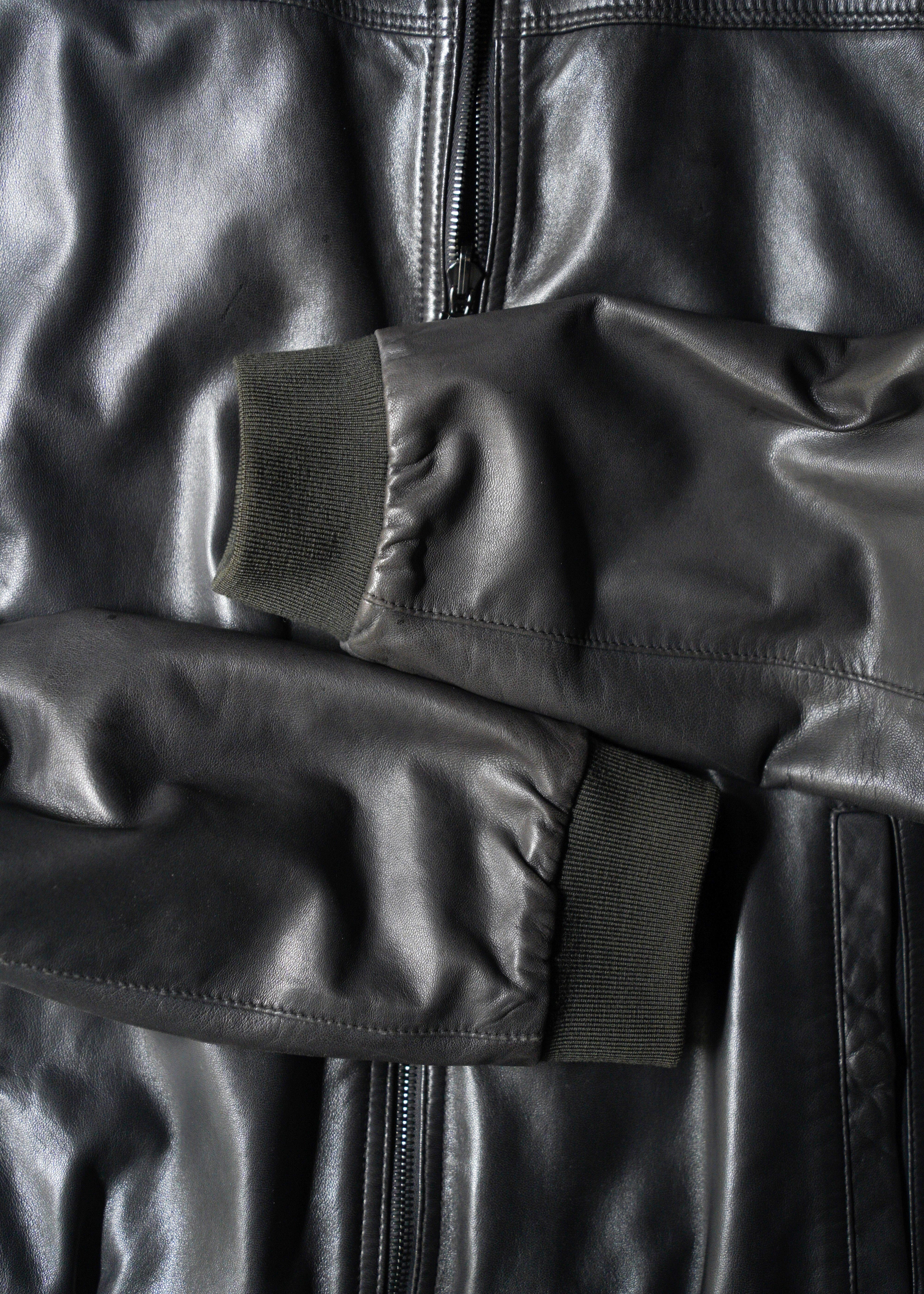 90’s Salvatore Ferragamo reversible single zip up leather jacket