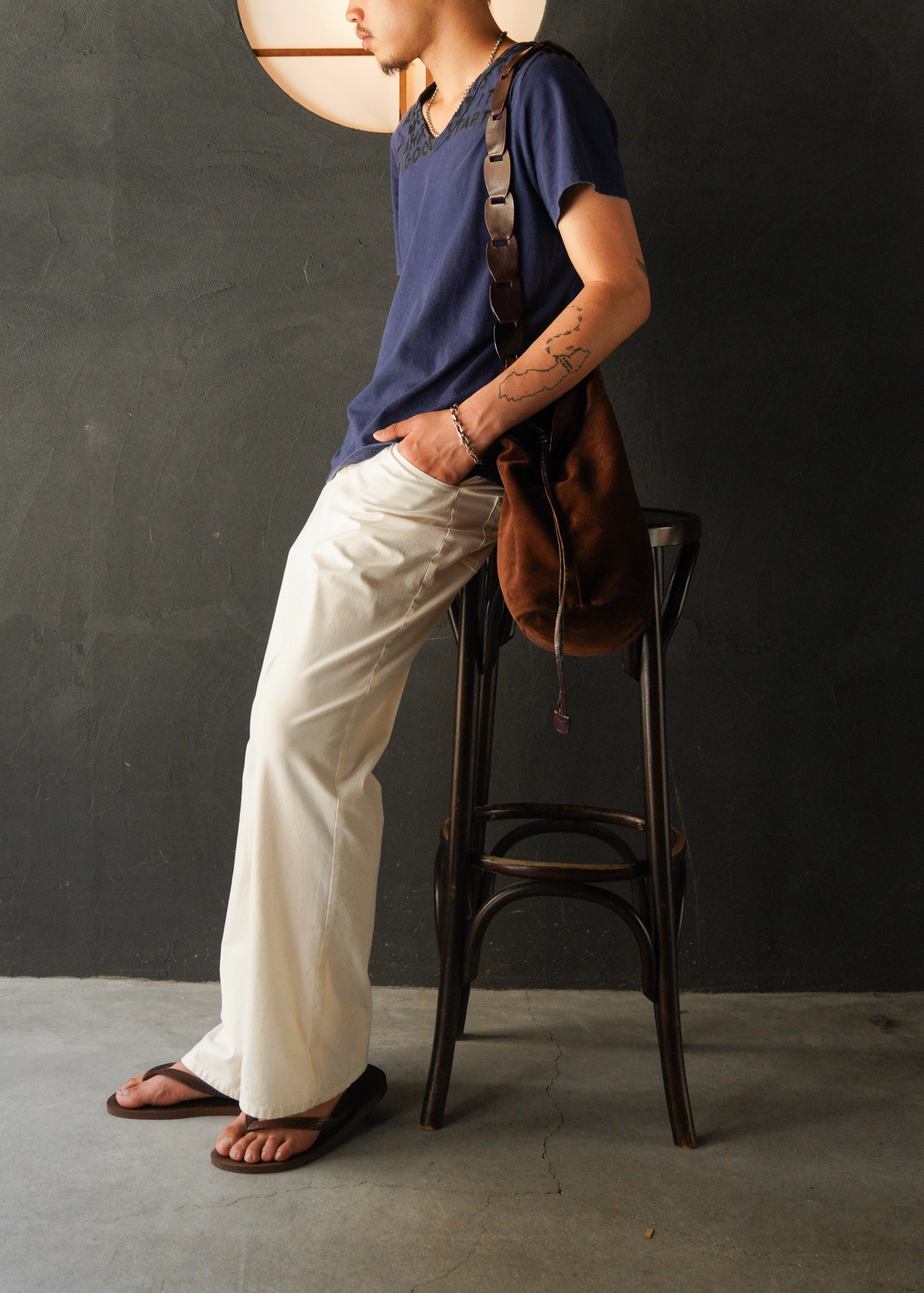 90’s JIL SANDER wide straight stretch cotton trousers