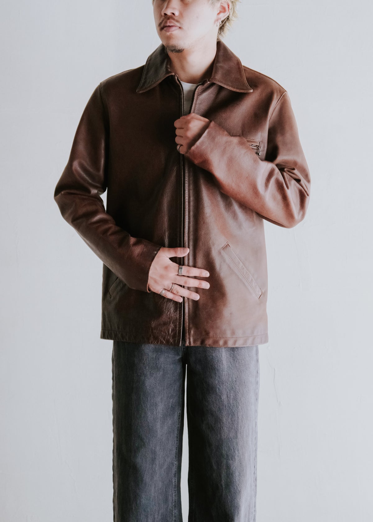 A.P.C. アーペーセー 90年代 cow レザー zip up ジャケット メンズ