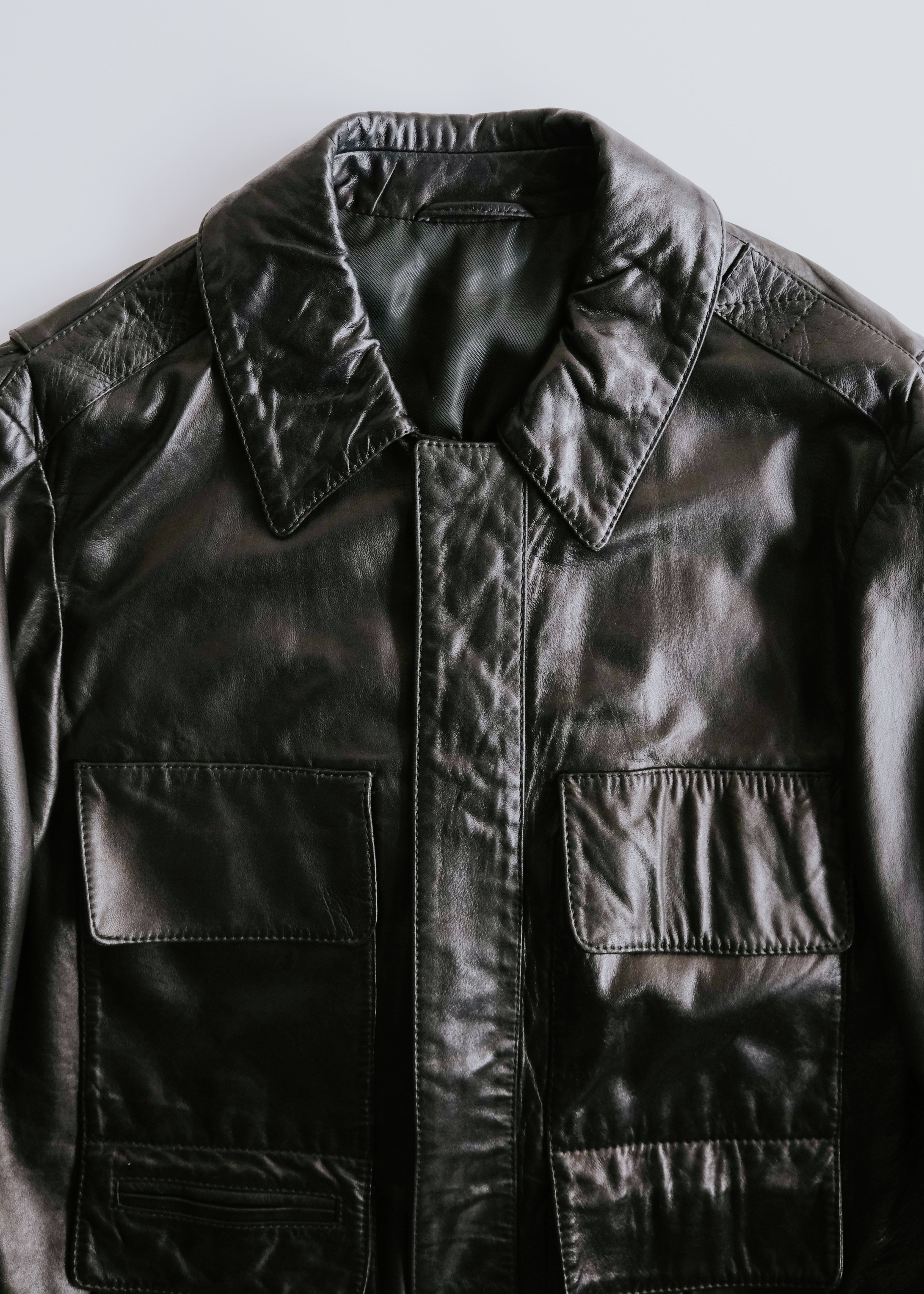 Martin Margiela 08SS multiple pocket military leather jacket