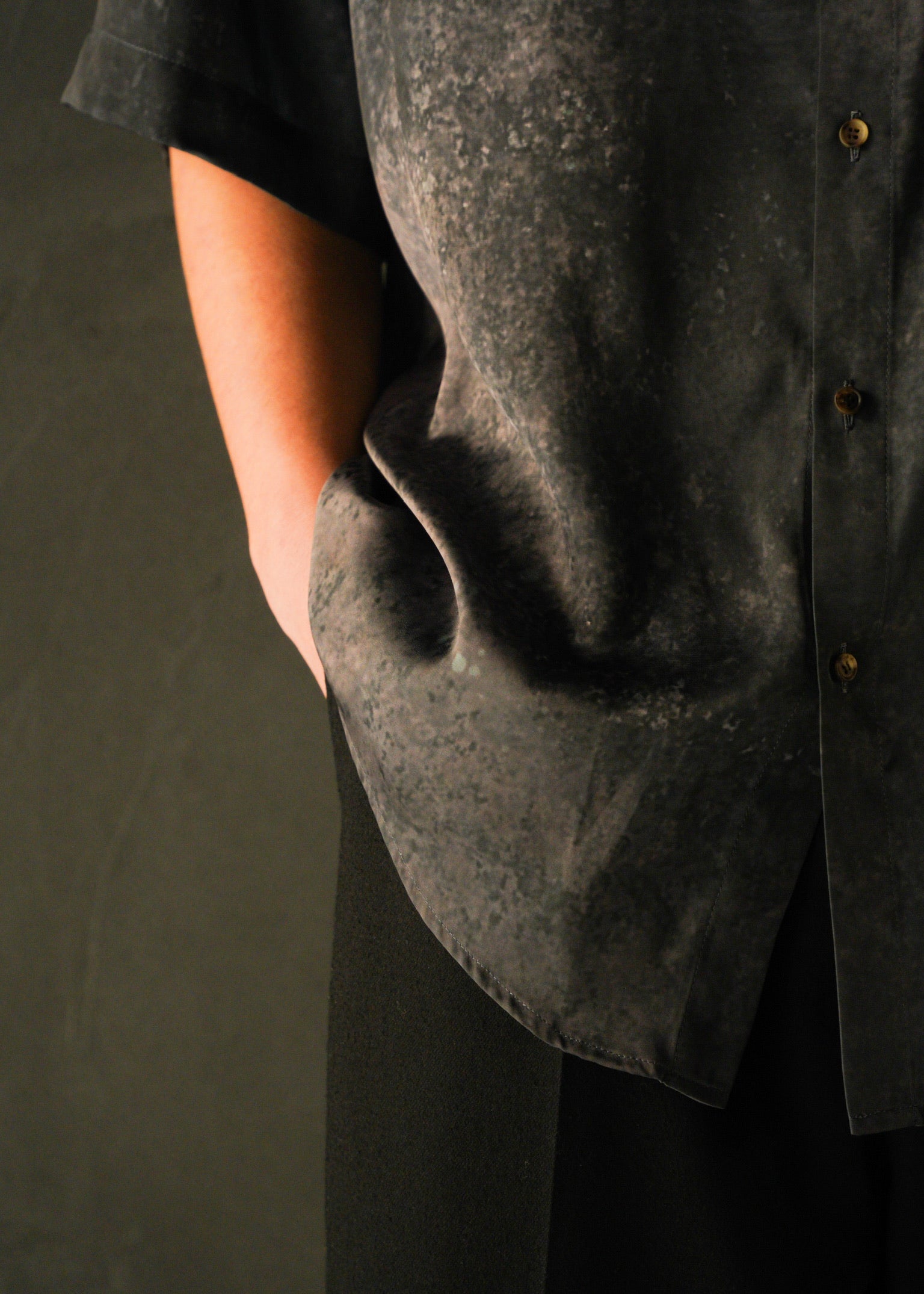 SASAKI SATORU 26SS short sleeve print shirt / Black