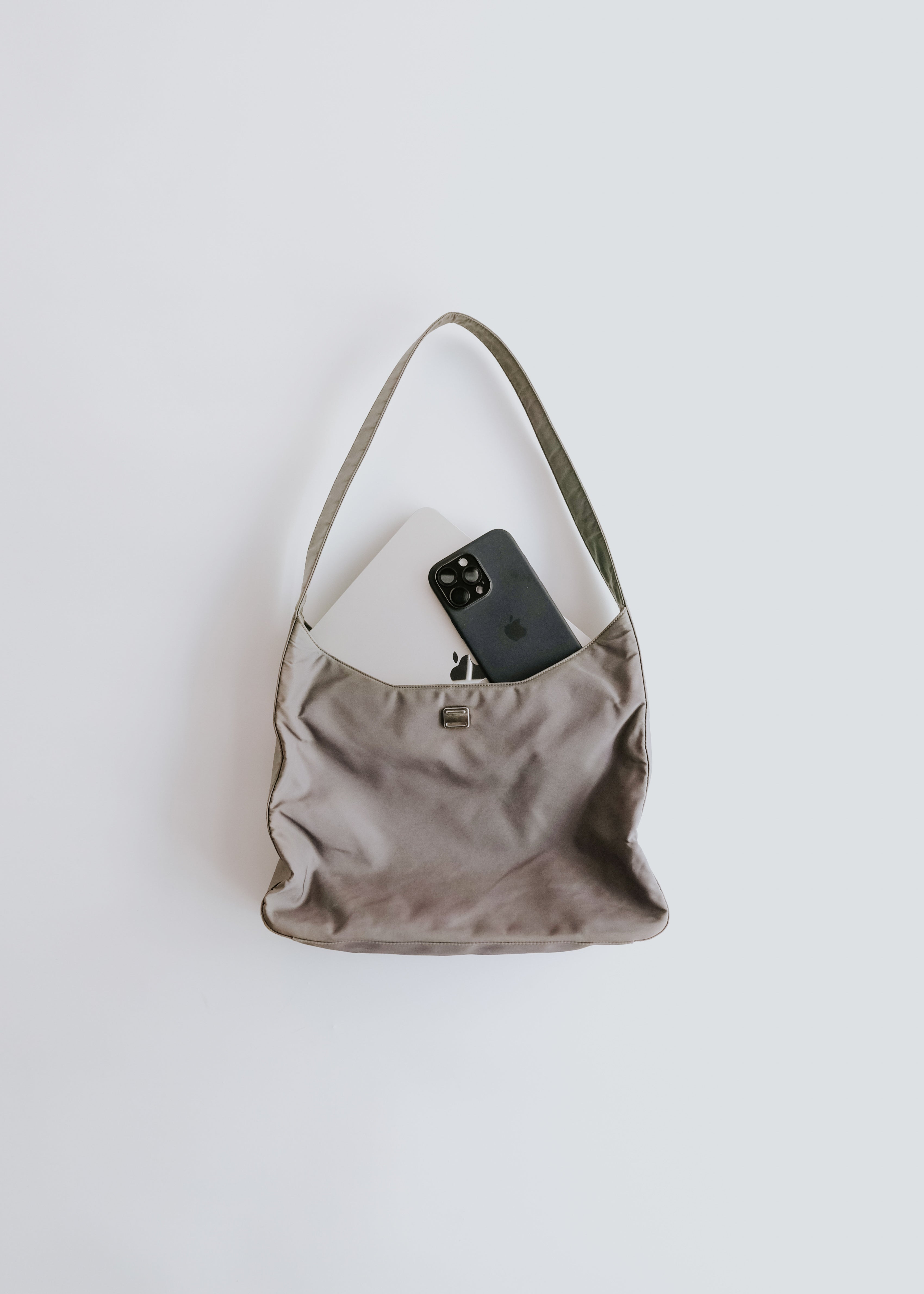 PRADA 97AW metal plate nylon shoulder bag