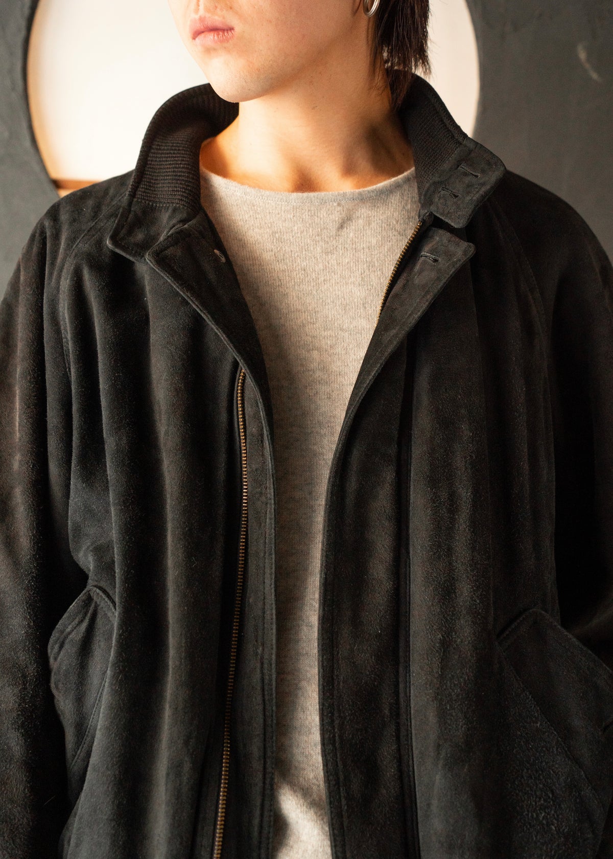 90-00’s Salvatore Ferragamo suede leather valstar jacket