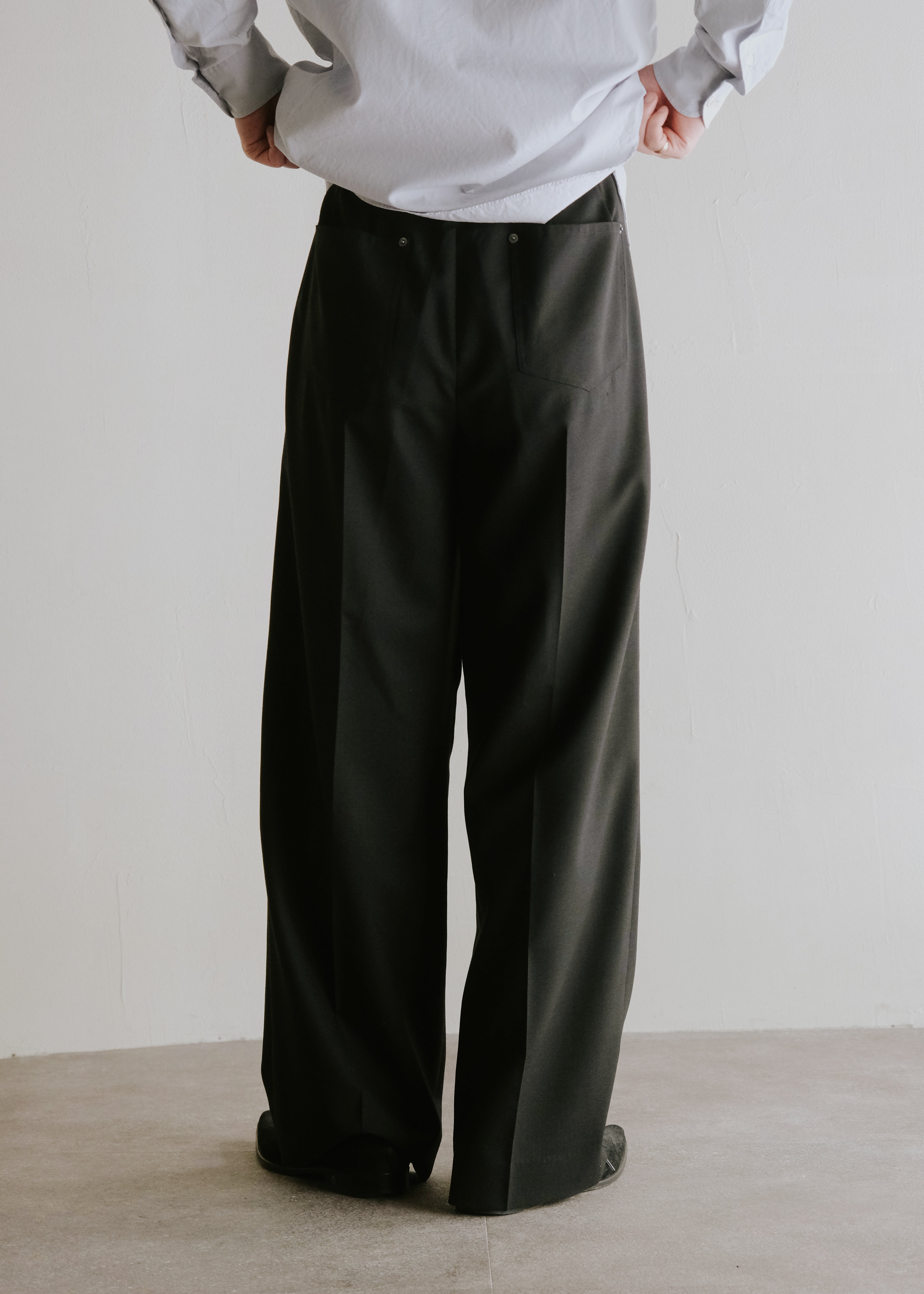 SASAKI SATORU 26SS single tuck wide trousers