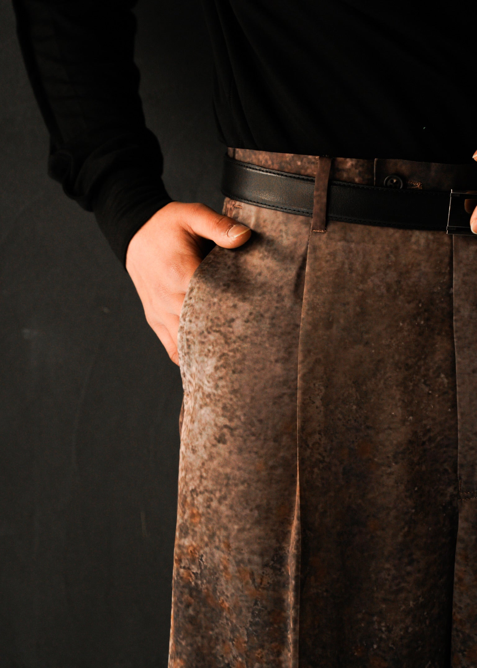 SASAKI SATORU 26SS single tuck wide trousers / Brown