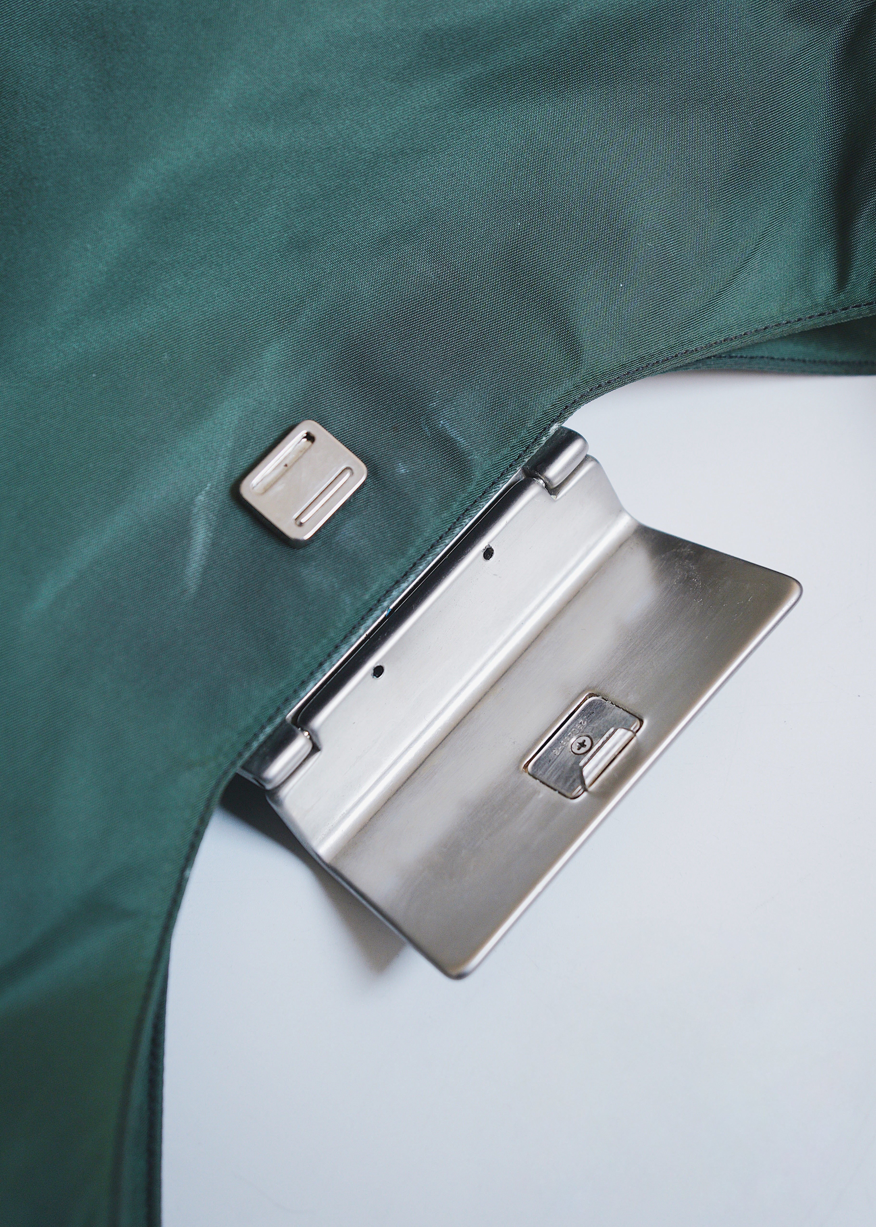 PRADA 97AW metal plate nylon shoulder bag