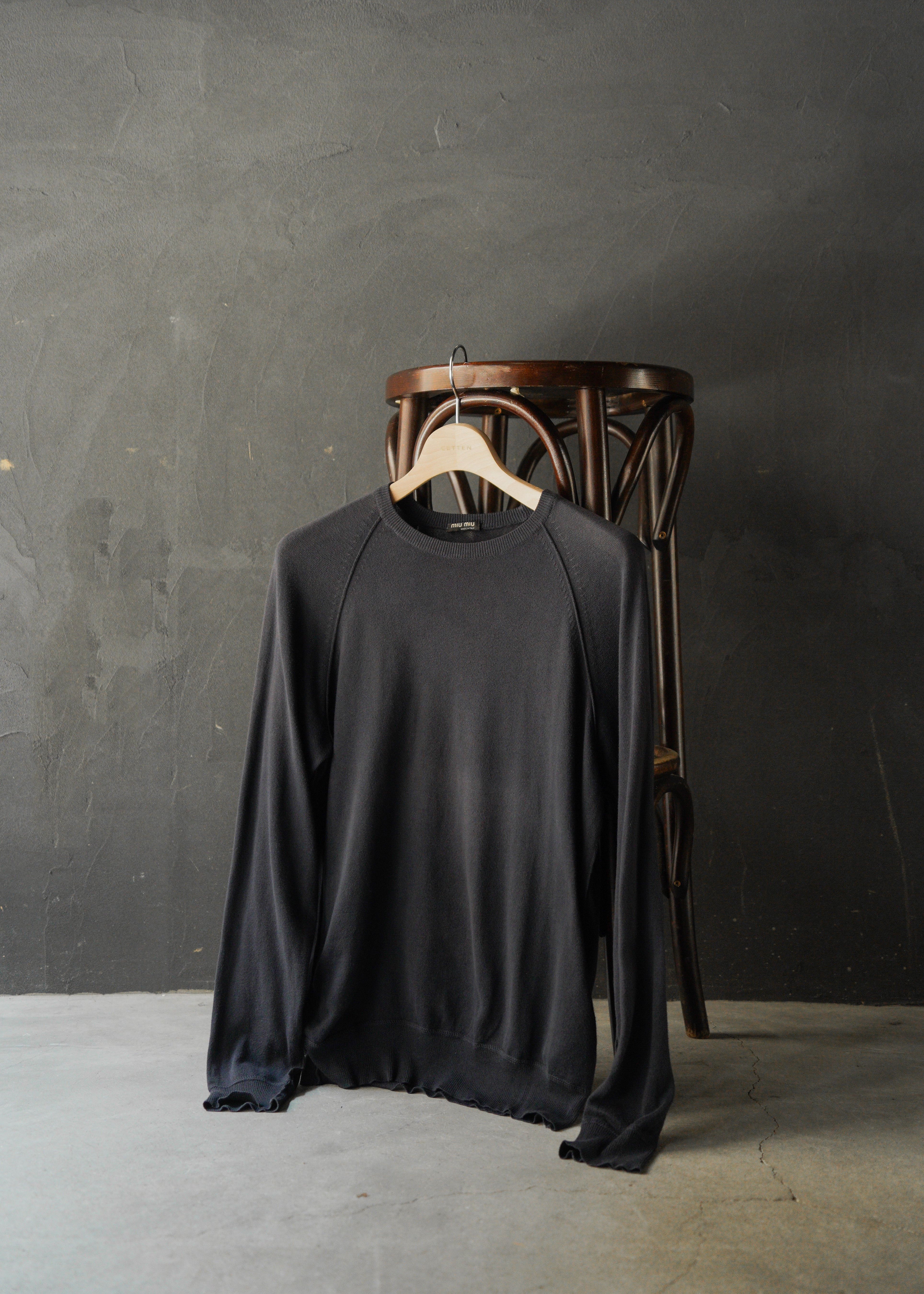 00’s MIU MIU raglan sleeve crew neck cotton knit