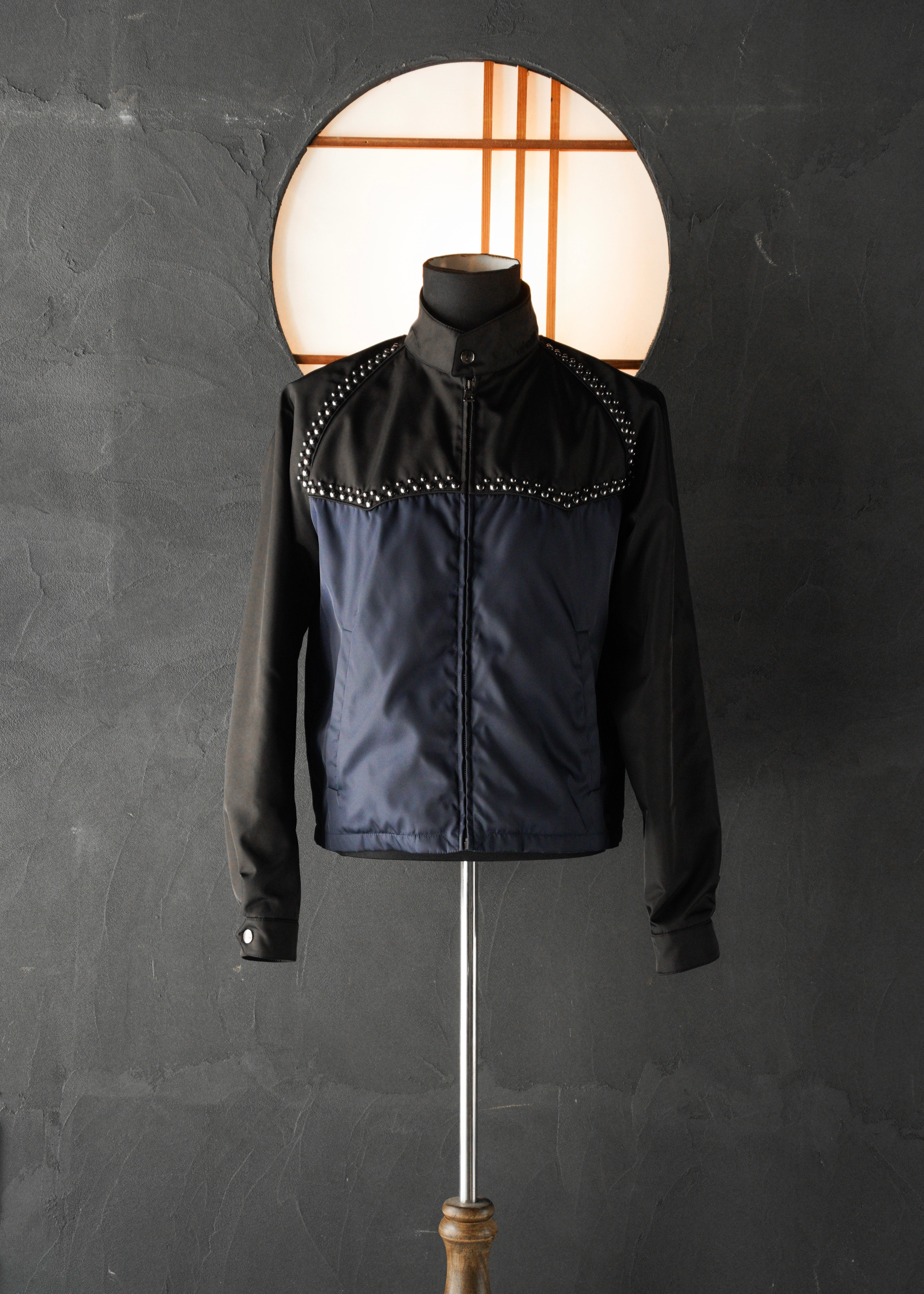 PRADA 12SS bicolor nylon studs blouson