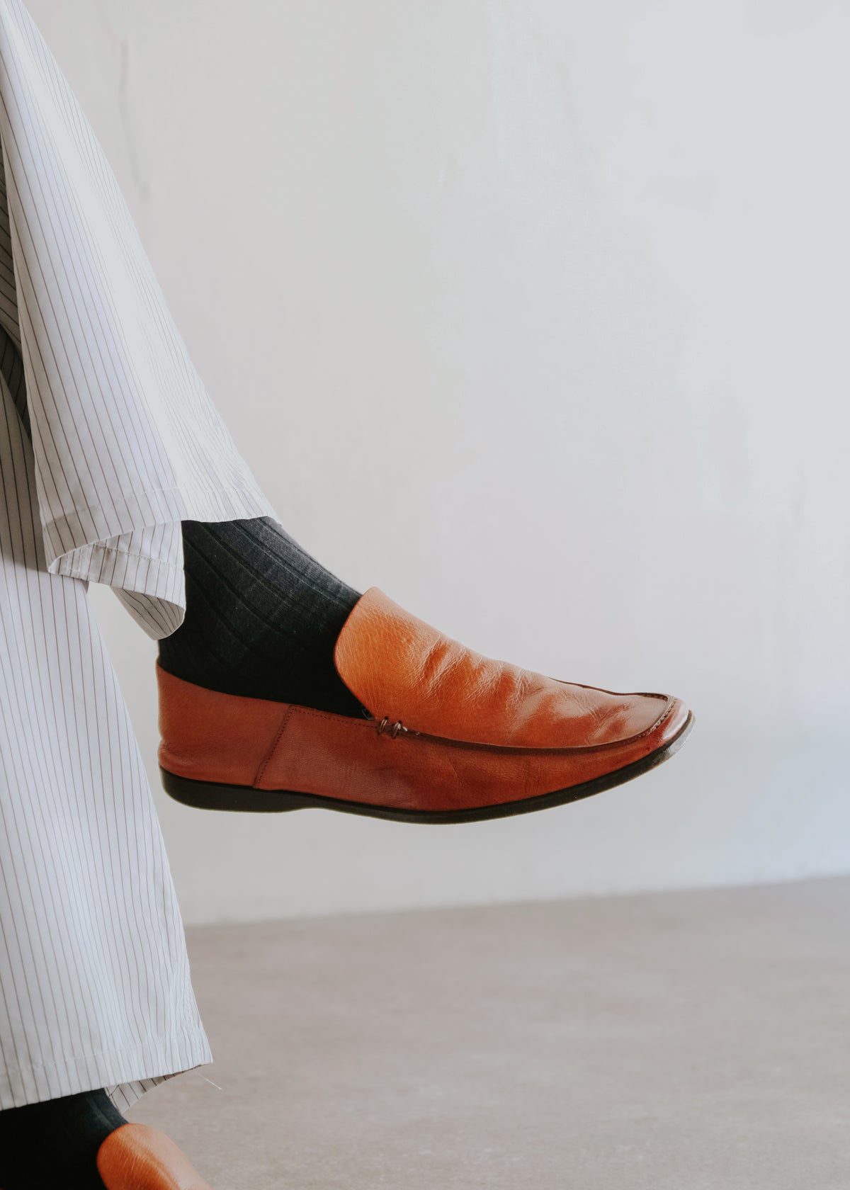 00's PRADA leather moccasin slip-on shoes