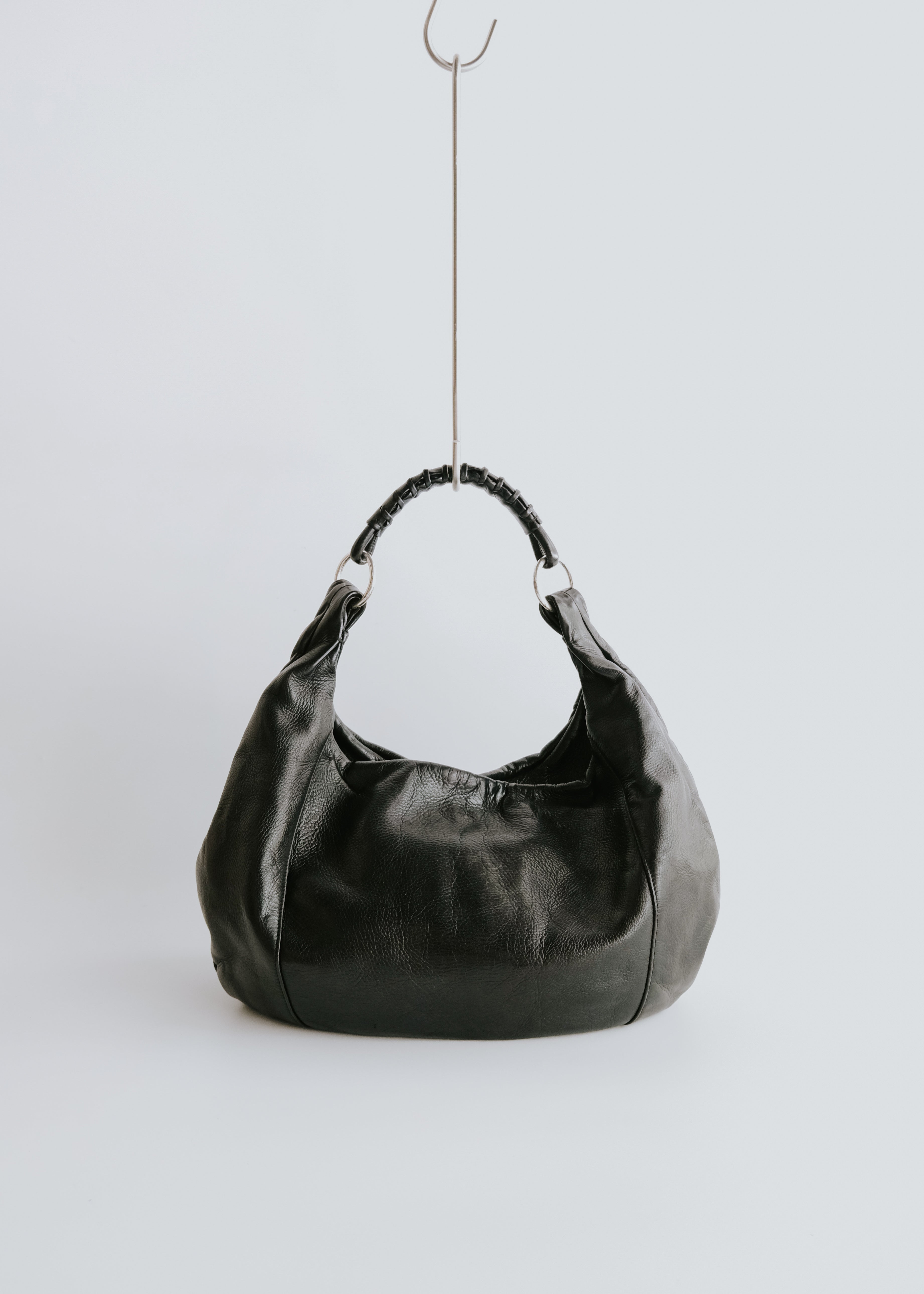 00's Yves Saint Laurent rive gauche hobo leather one shoulder bag