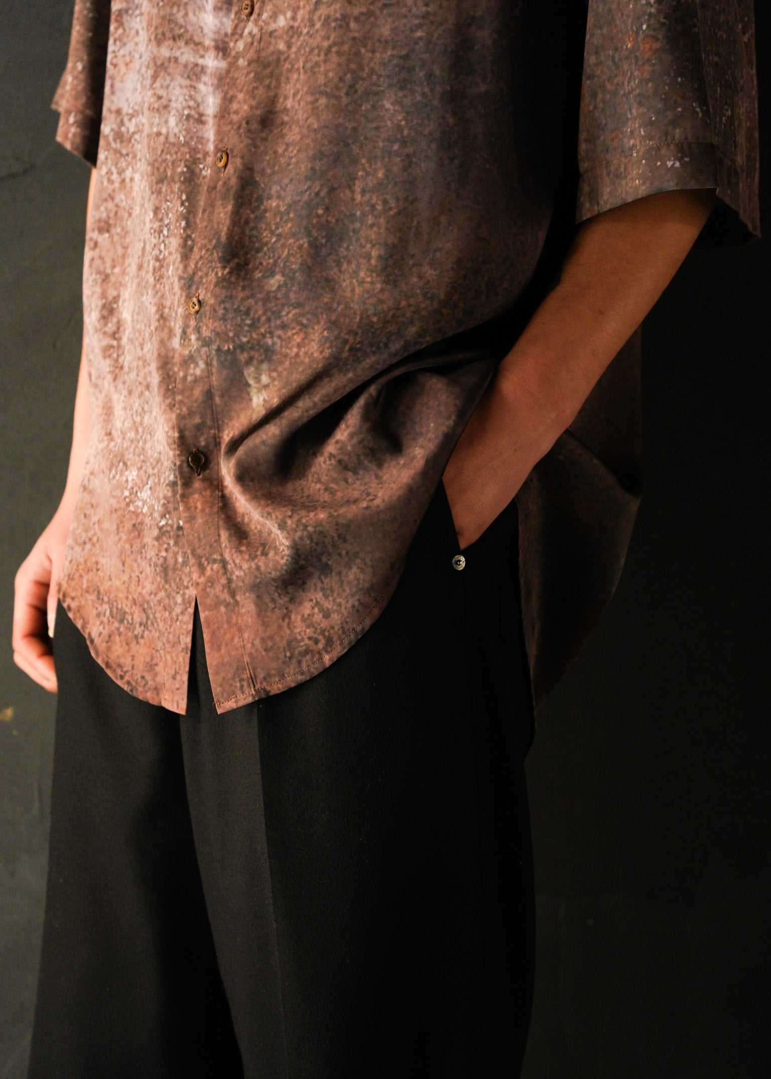 SASAKI SATORU 26SS short sleeve print shirt / Brown
