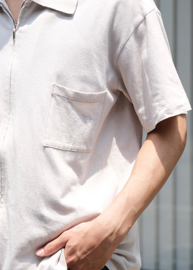 80’s- Y's for men full zip short sleeve shirt