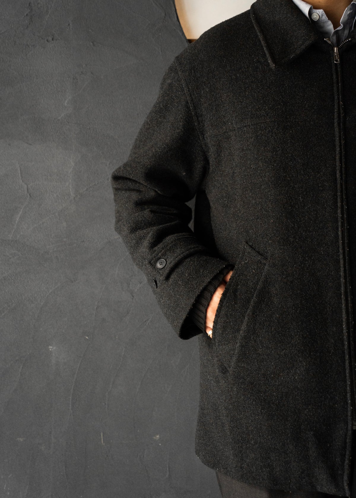 90's agnes b. homme zip up wool blouson