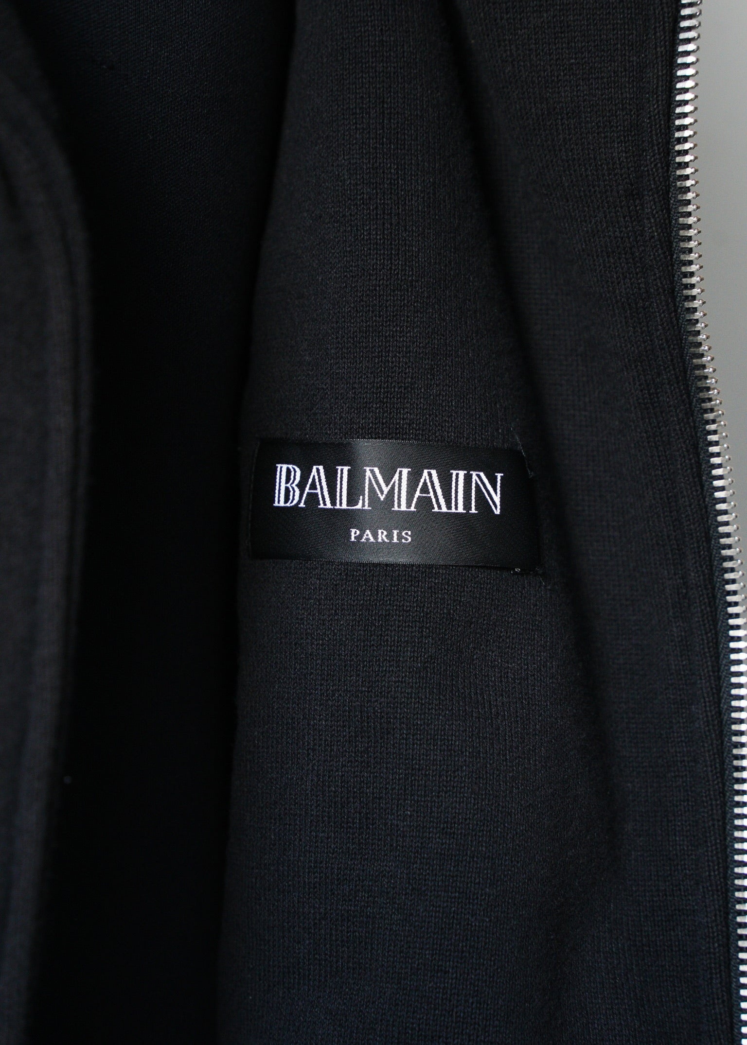 BALMAIN leather switching cotton rider's jacket