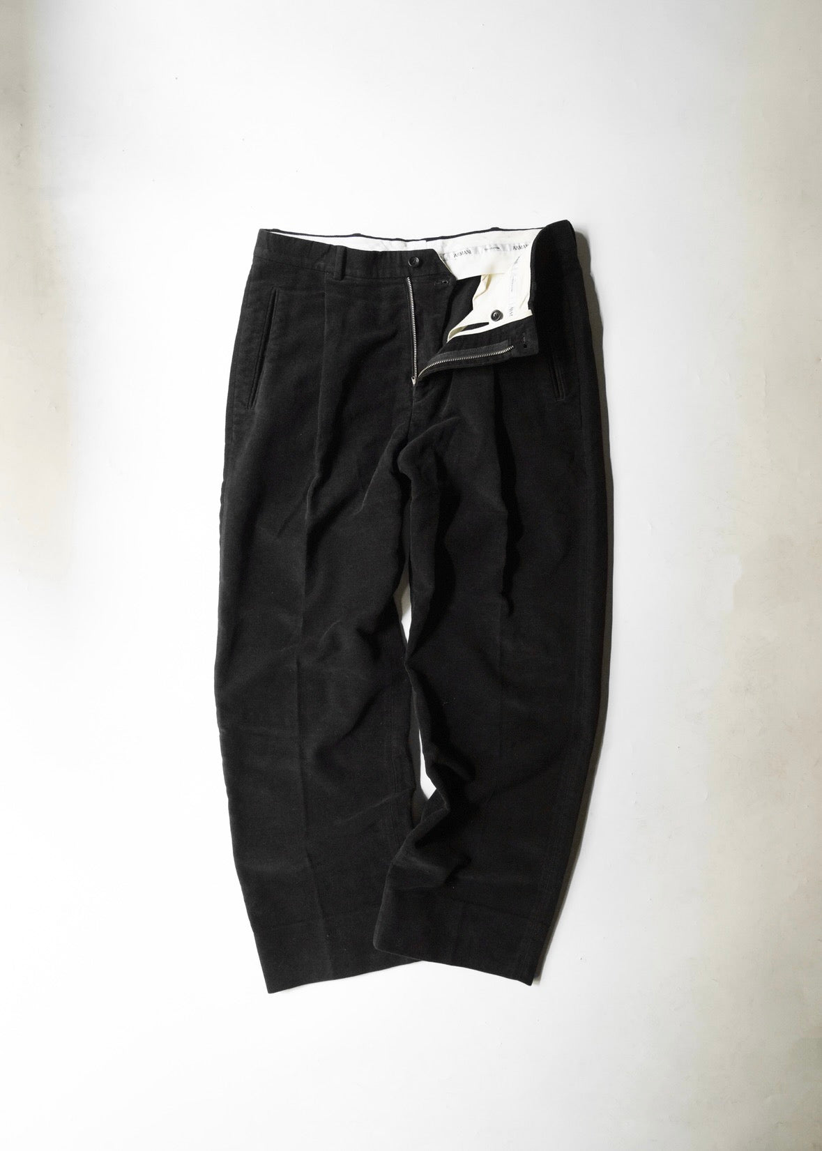00’s ARMANI COLLEZIONI mole skin straight trousers