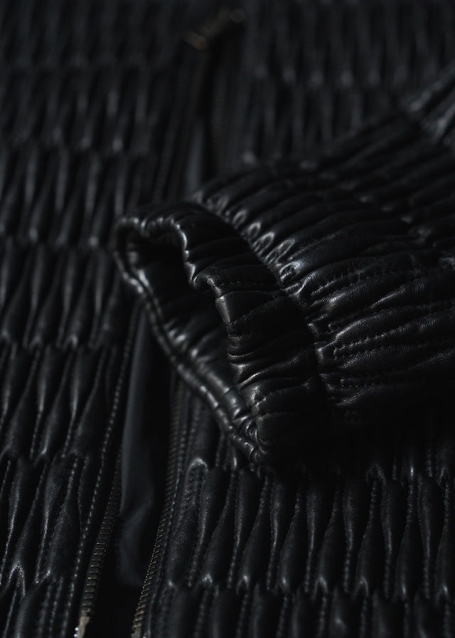 PRADA 06AW double zip pleats leather jacket