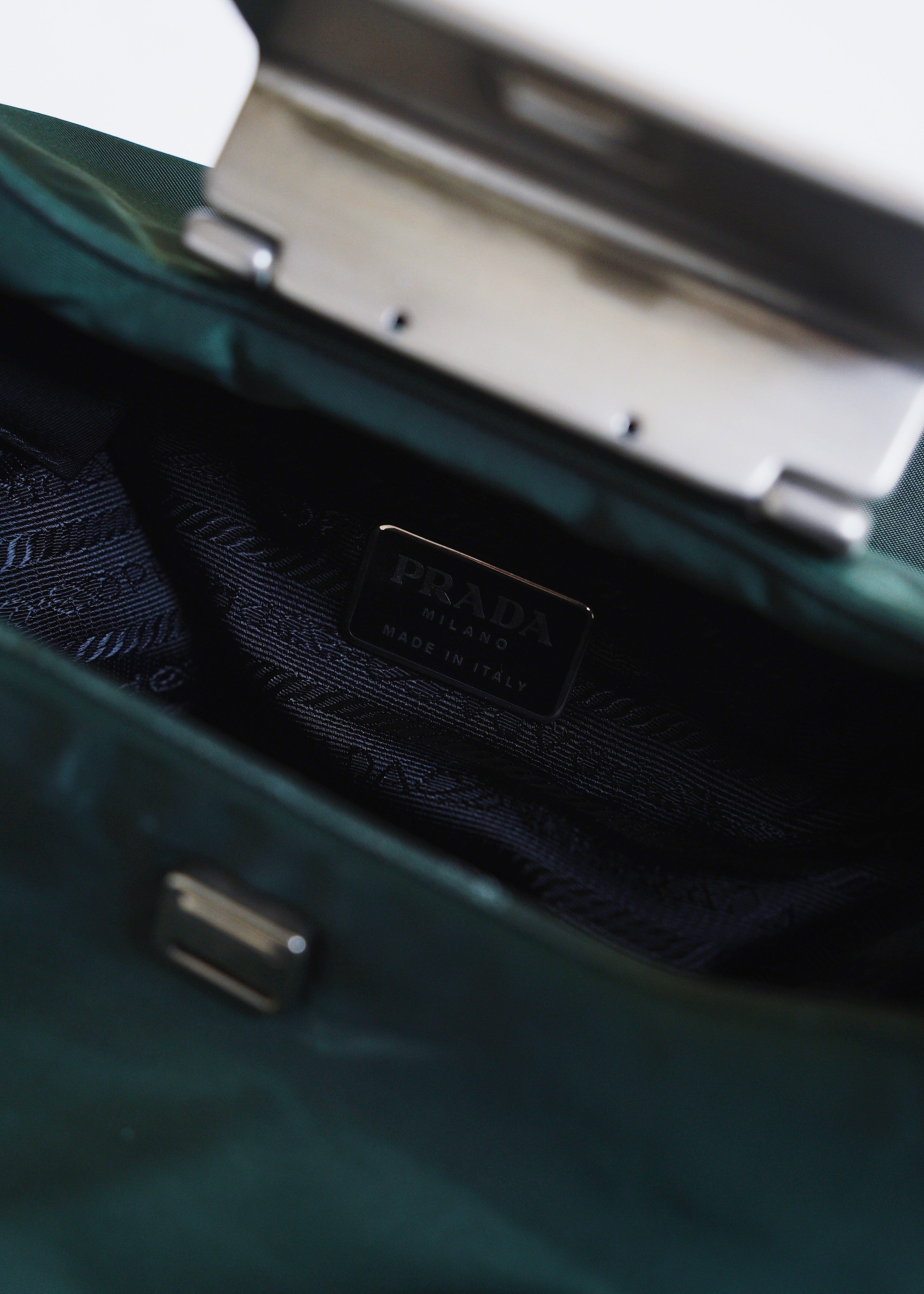 PRADA 97AW metal plate nylon shoulder bag