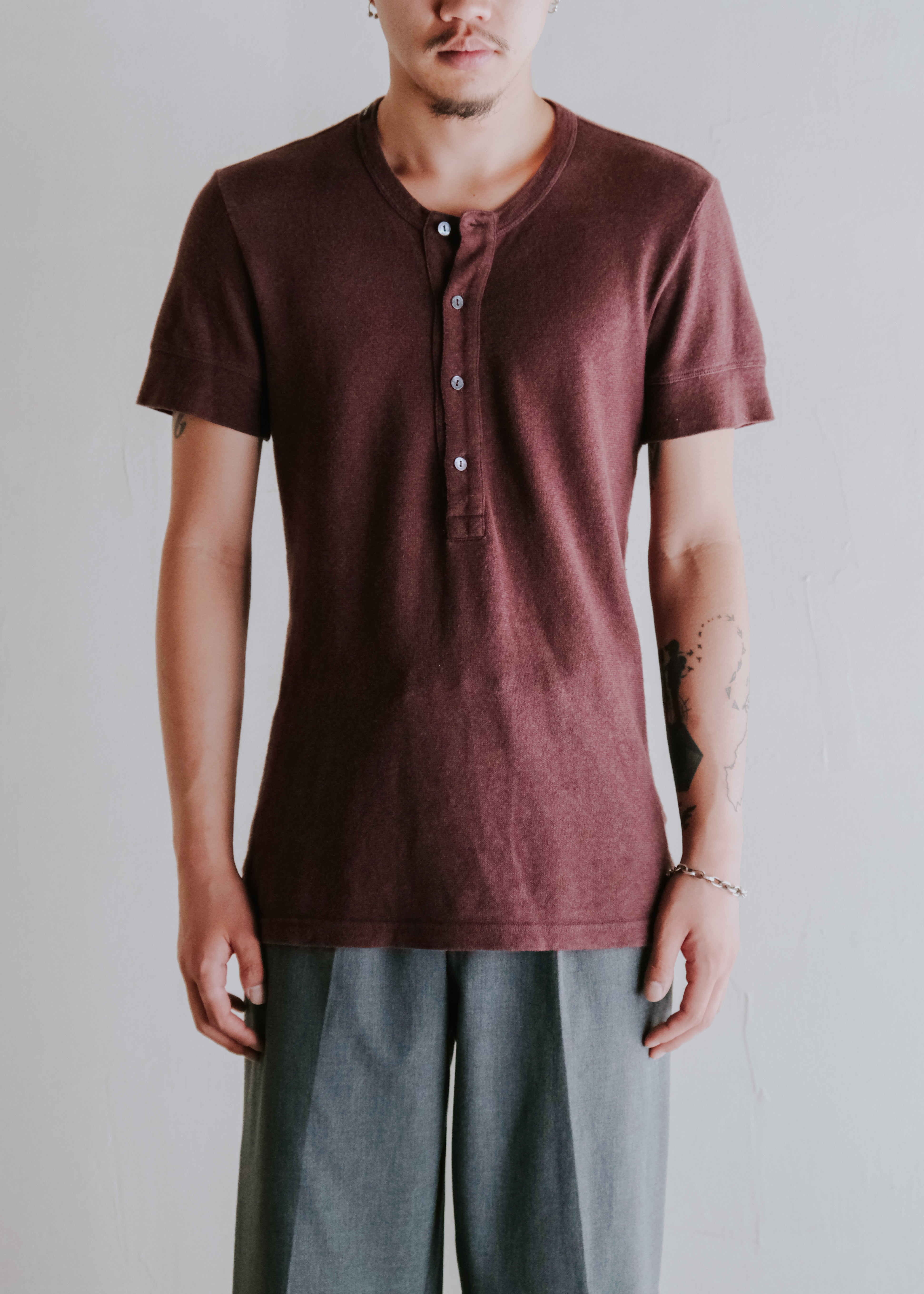 90-00's DOLCE&GABBANA henry neck summm topw