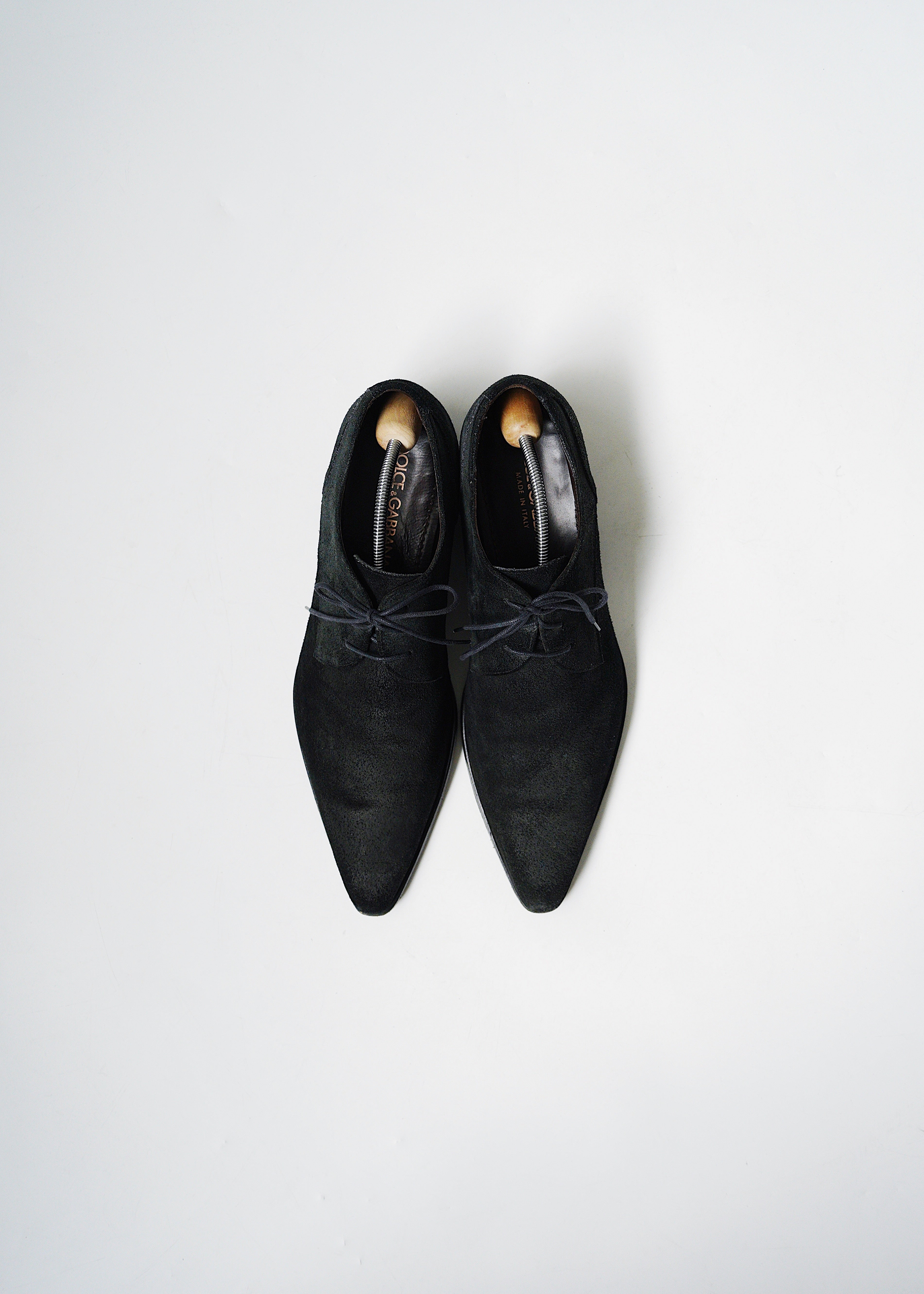 00's DOLCE & GABBANA pointed toe suede leather shoes
