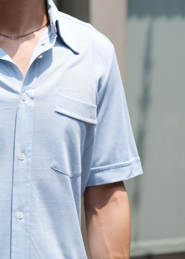 70’s- Euro vintage regular collar short sleeve shirt