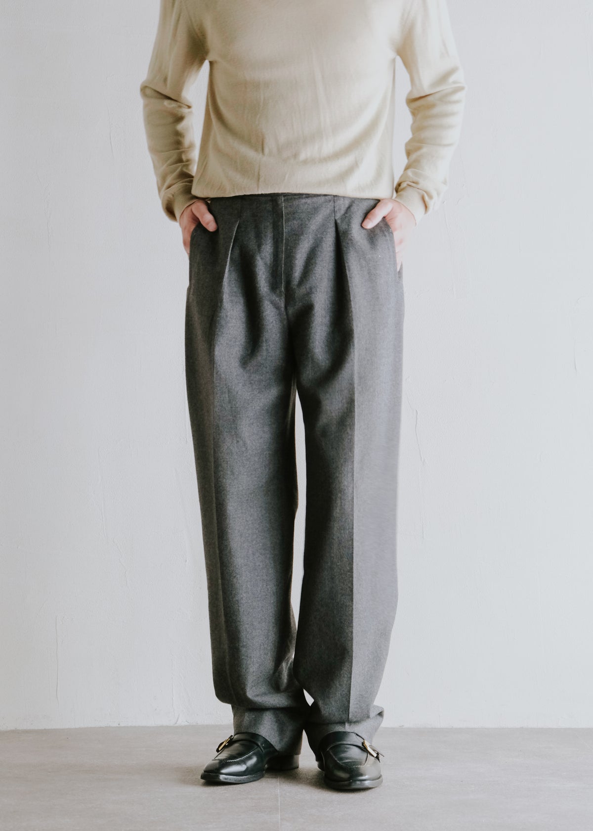 80's CHARLES JOURDAN loopless tucked slacks