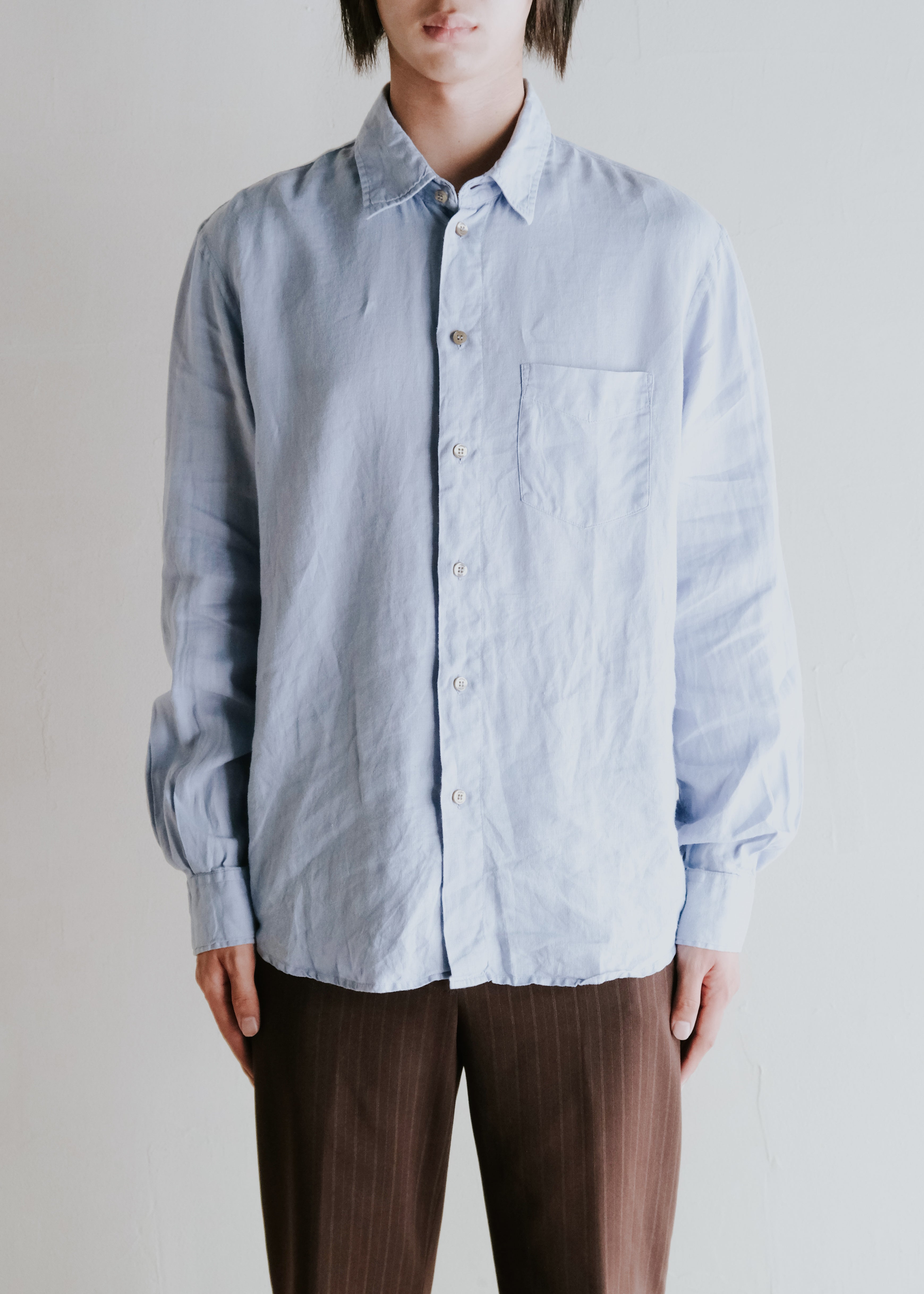 00's ARMANI JEANS chest pocket regular collar shirt