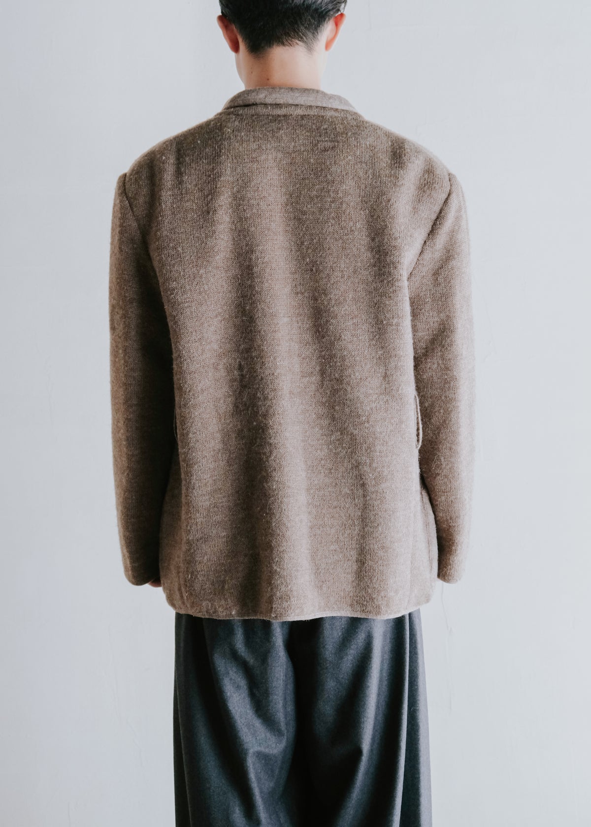 -90's HERMÈS open front quilted lapel jacket