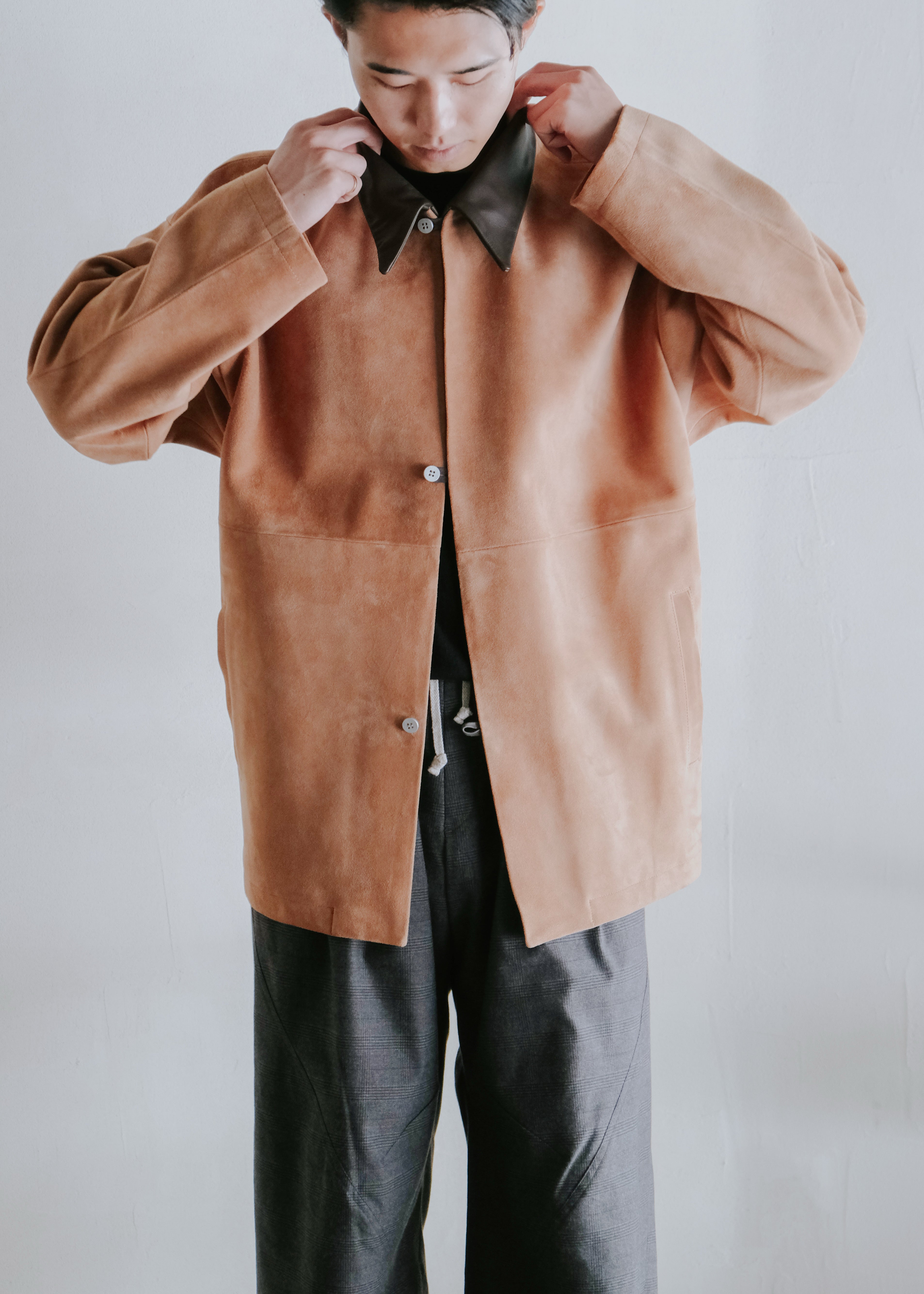 beta post ベータポスト 26AW ゴート スウェードレザー Suede Leather relax ジャケット Camel メンズ