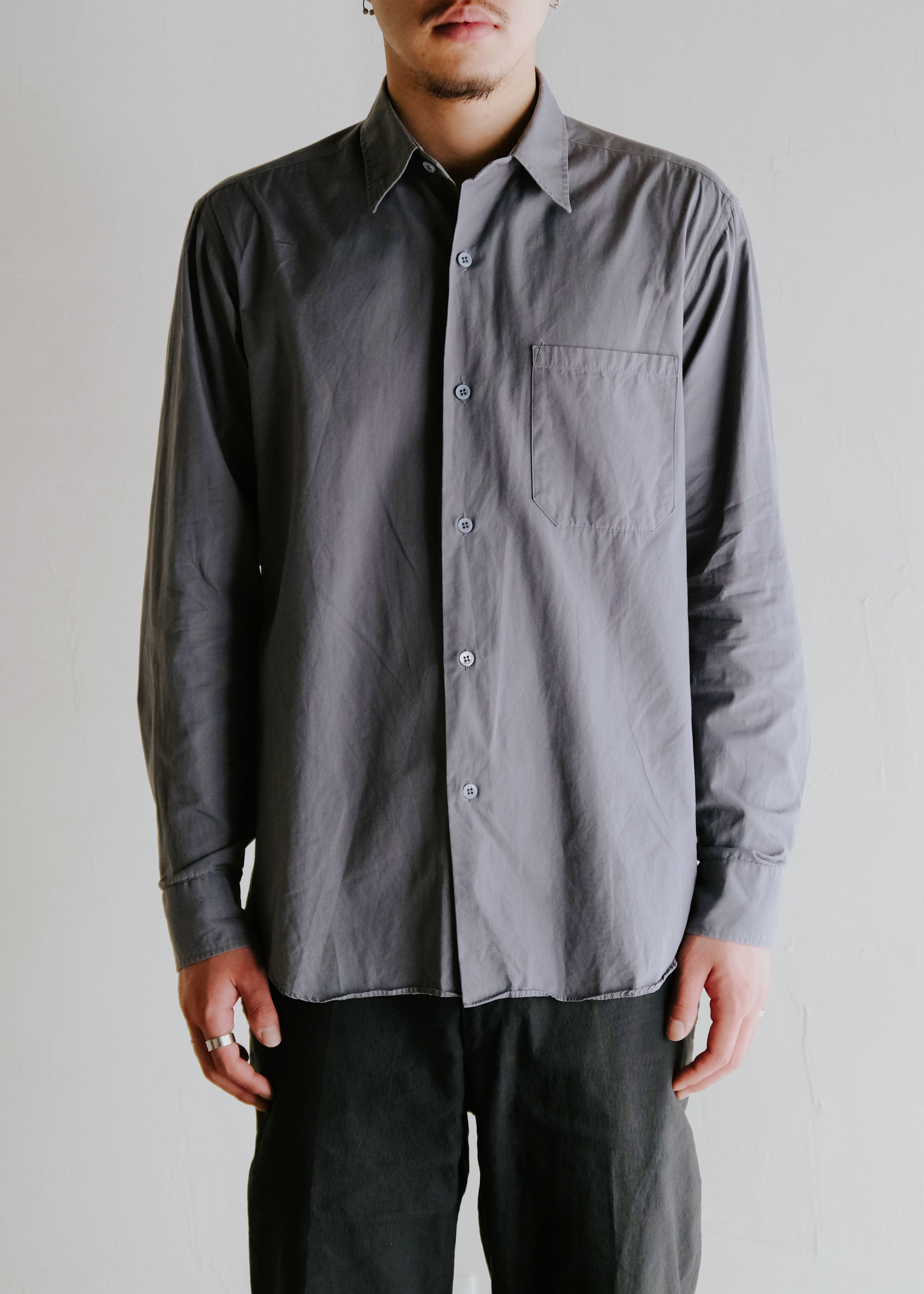 00's agnes b. homme regular collar cotton shirt