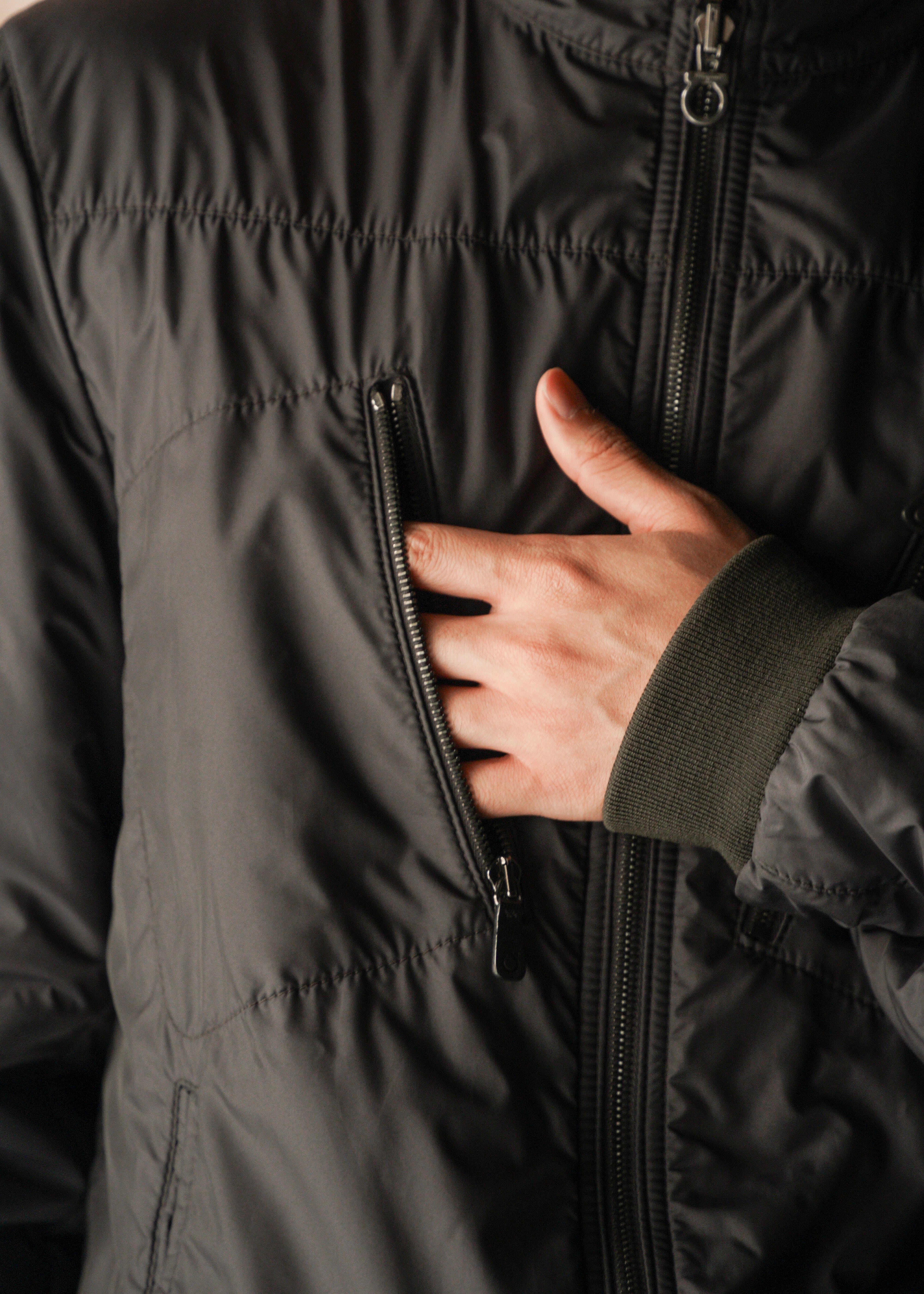 90’s Salvatore Ferragamo reversible single zip up leather jacket