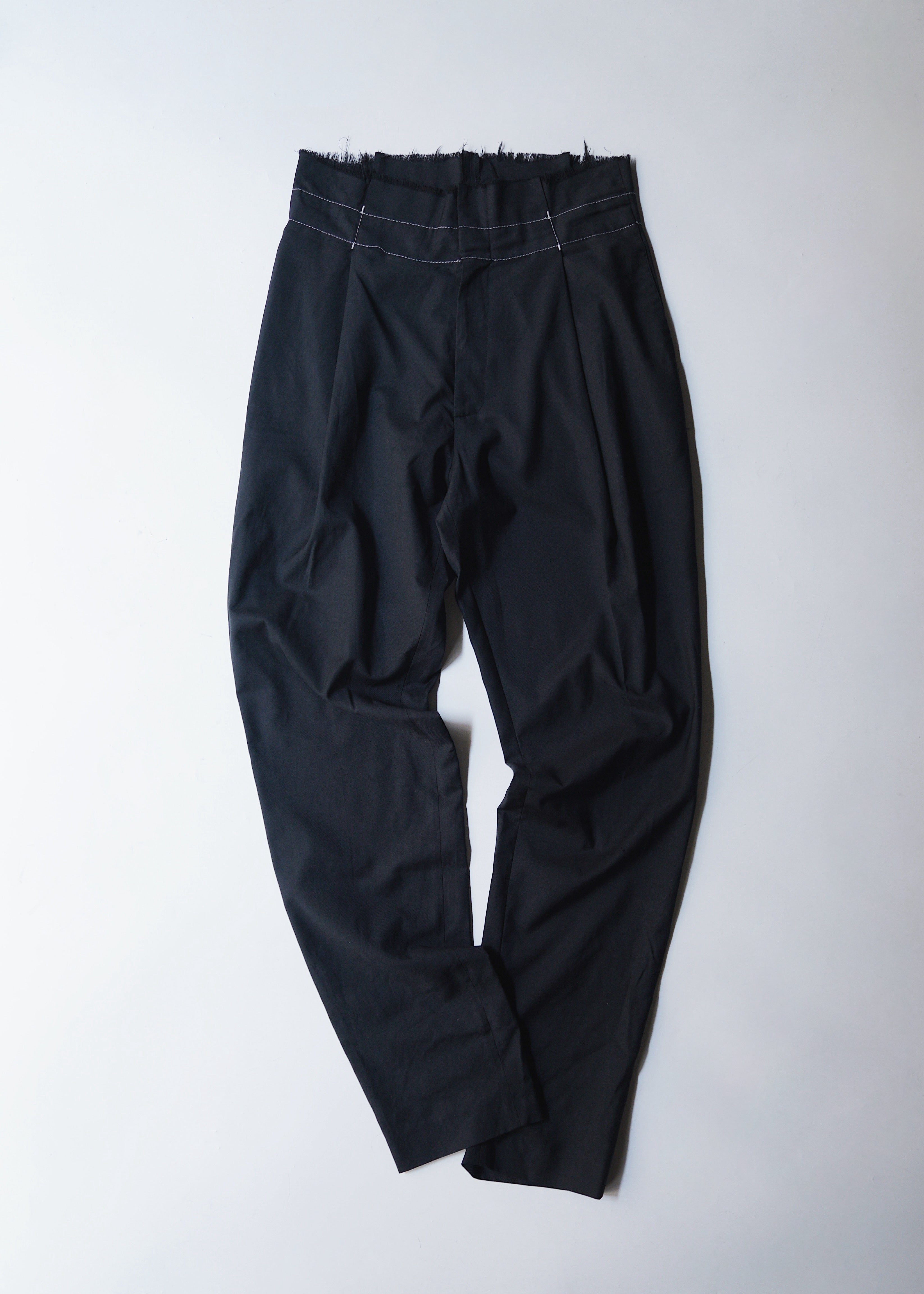 00's KRISVANASSCHE wool stitch wide tapered slacks