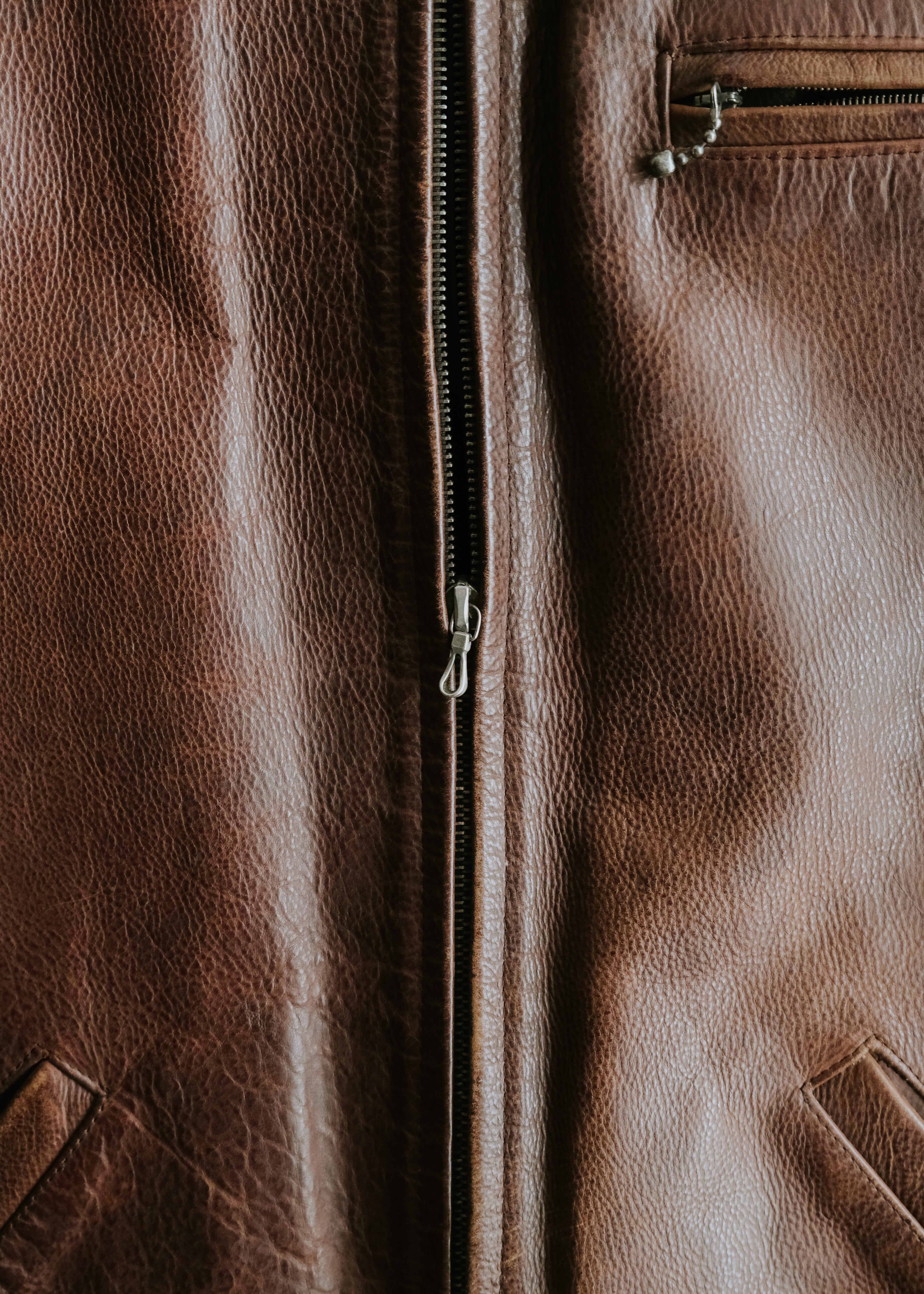90's A.P.C. cow leather zip up jacket