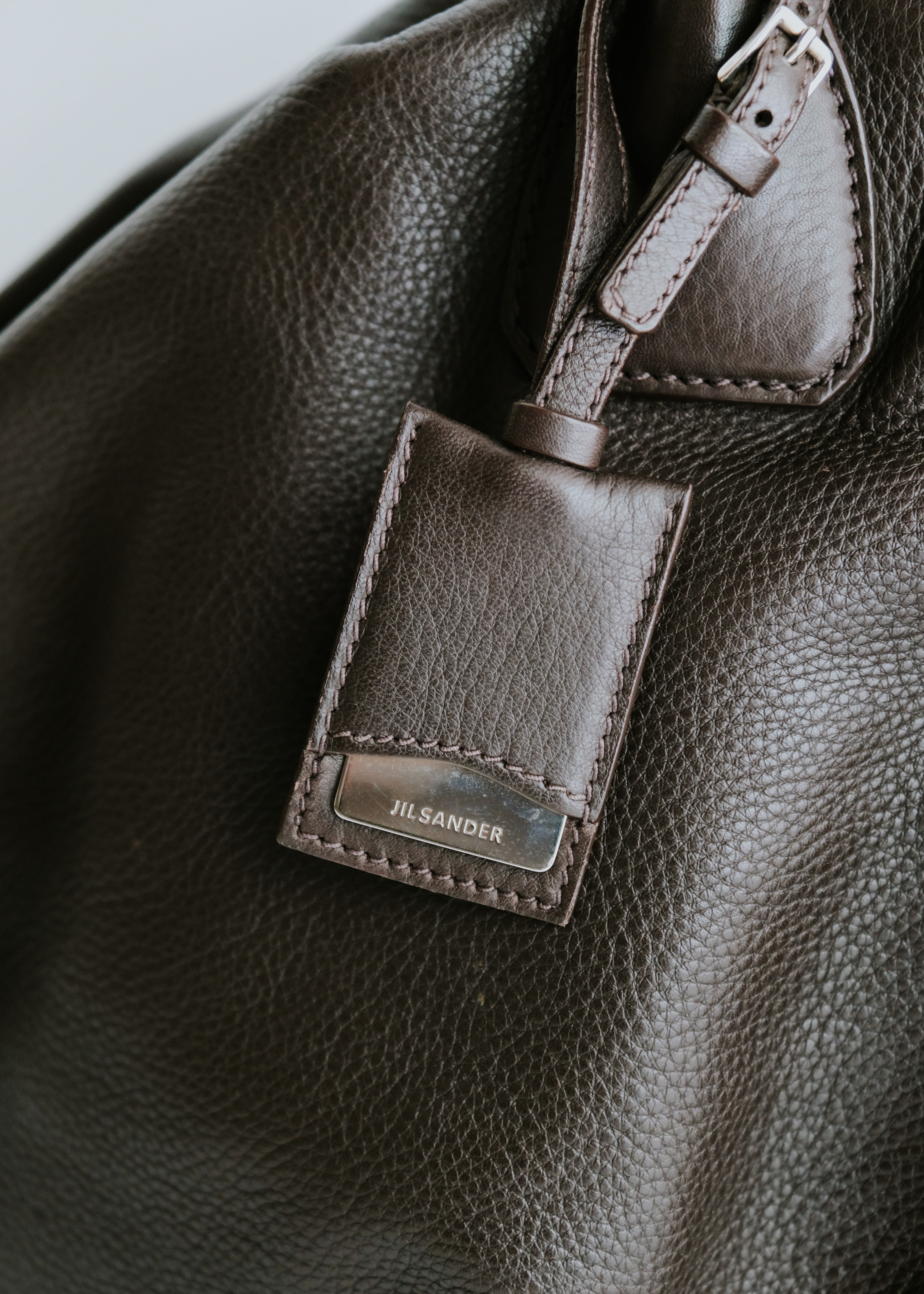 00's JIL SANDER gathered leather top handle bag