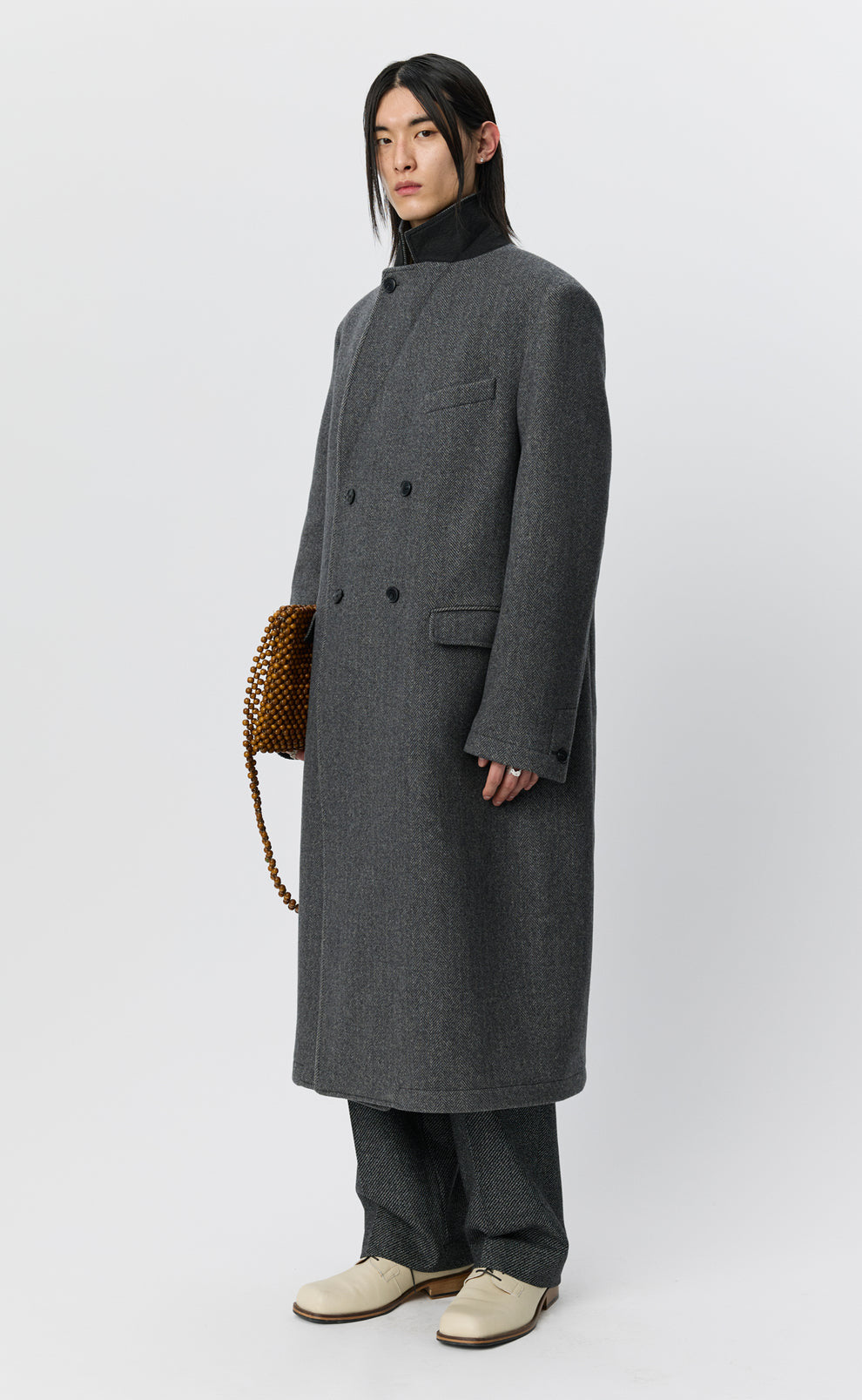 mfpen 26AW Conference Coat / Grey Herringbone