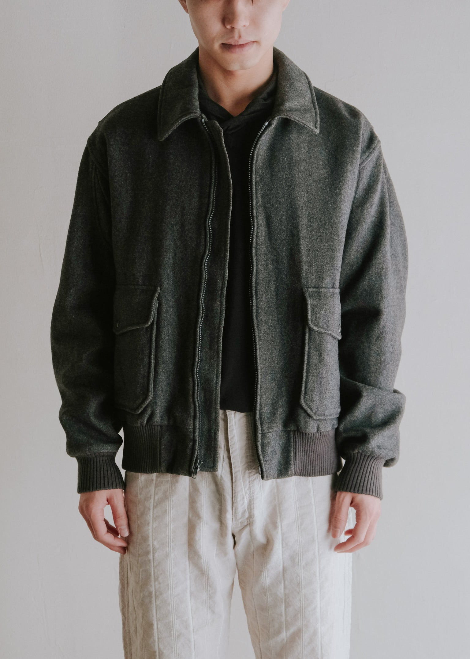80-90's wool viscose A-2 style jacket