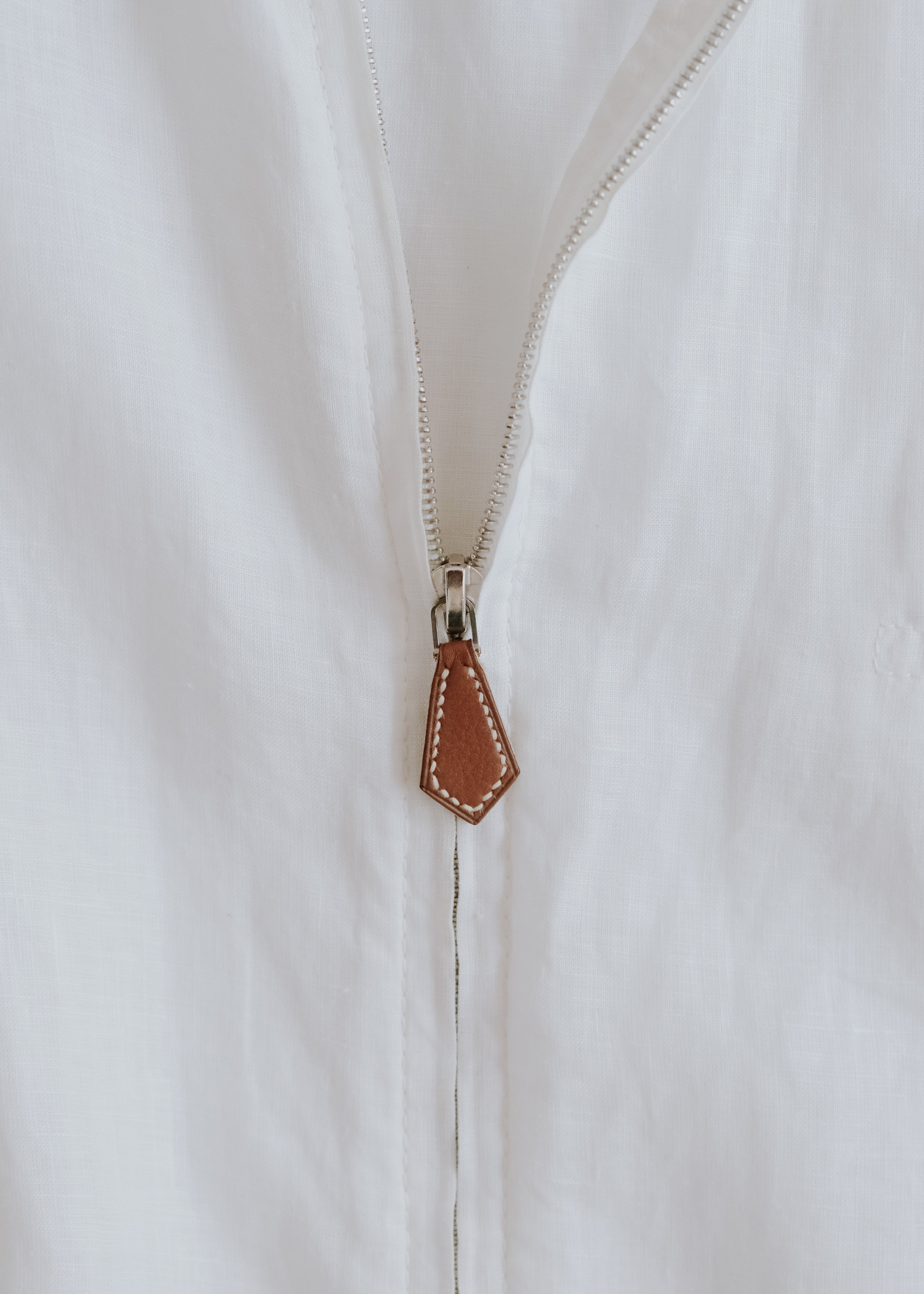 90-00's HERMÈS zip up linen shirt jacket