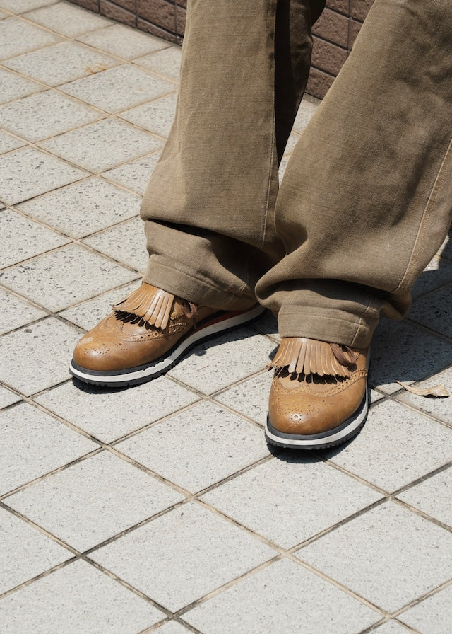 00's PRADA SPORT wingtip tassel leather sneakers