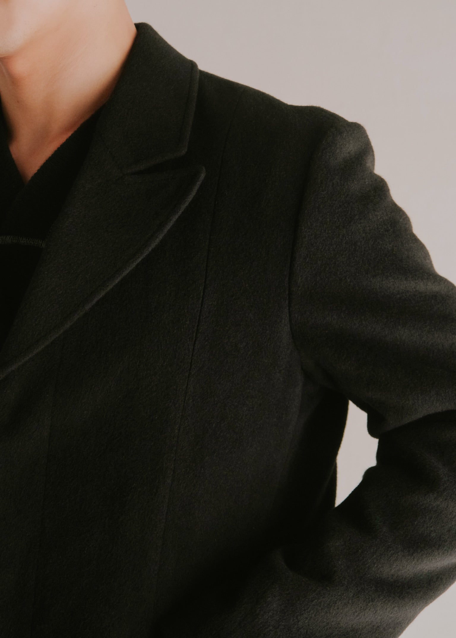 EMPORIO ARMANI 05AW fly front angora wool chesterfield coat