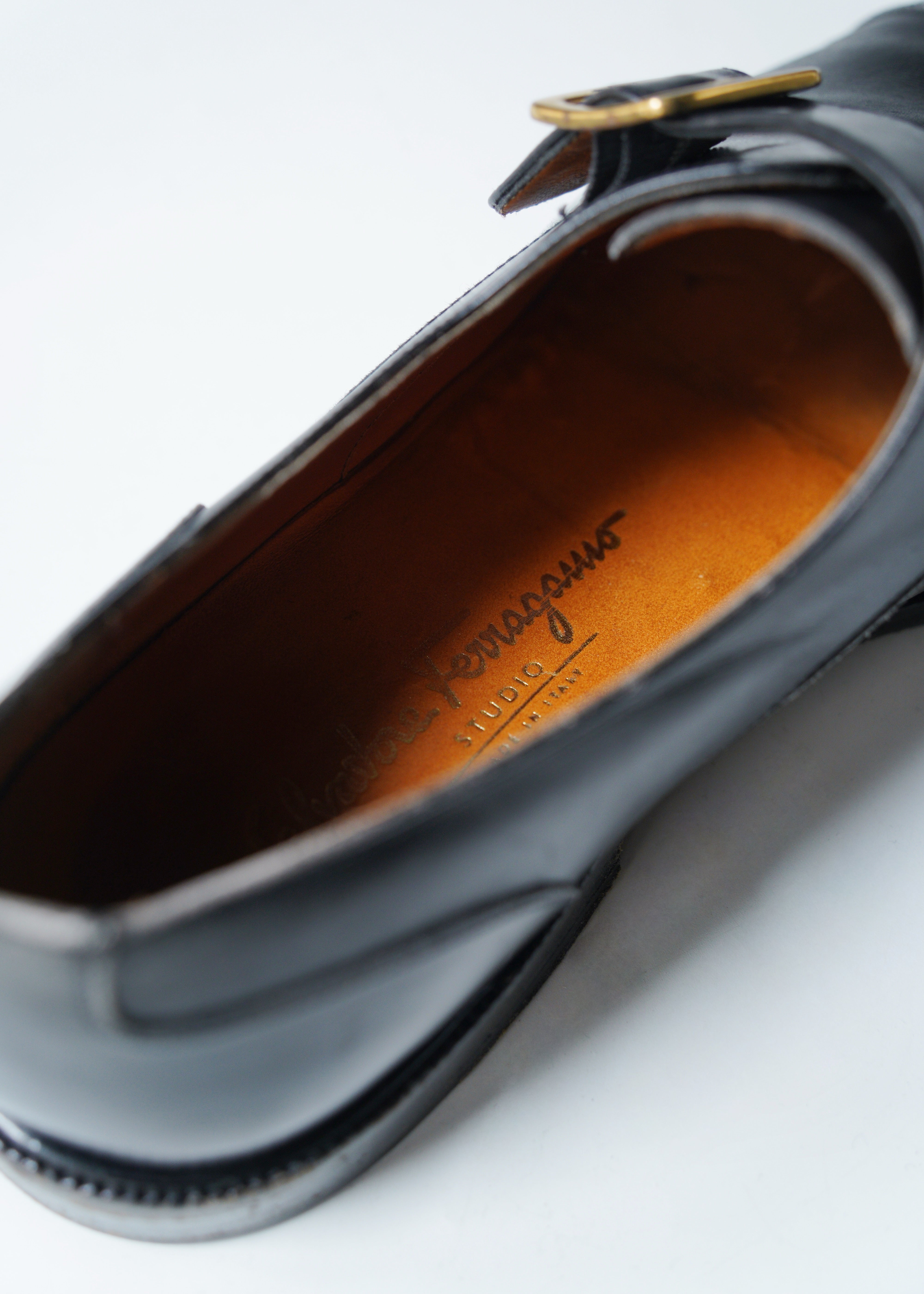 Salvatore Ferragamo leather mock strap shoes