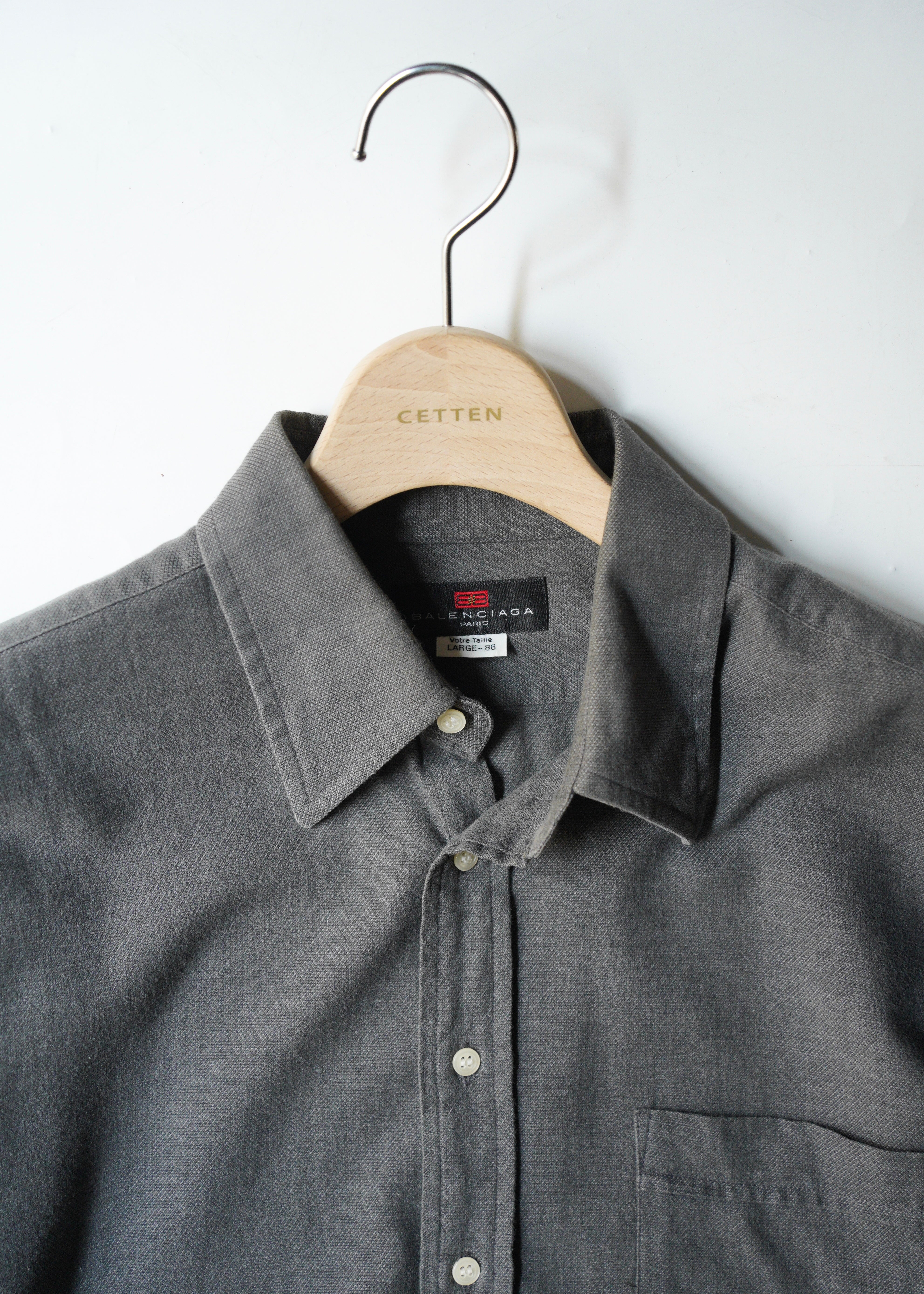90’s BALENCIAGA regular collar long sleeve cotton shirt