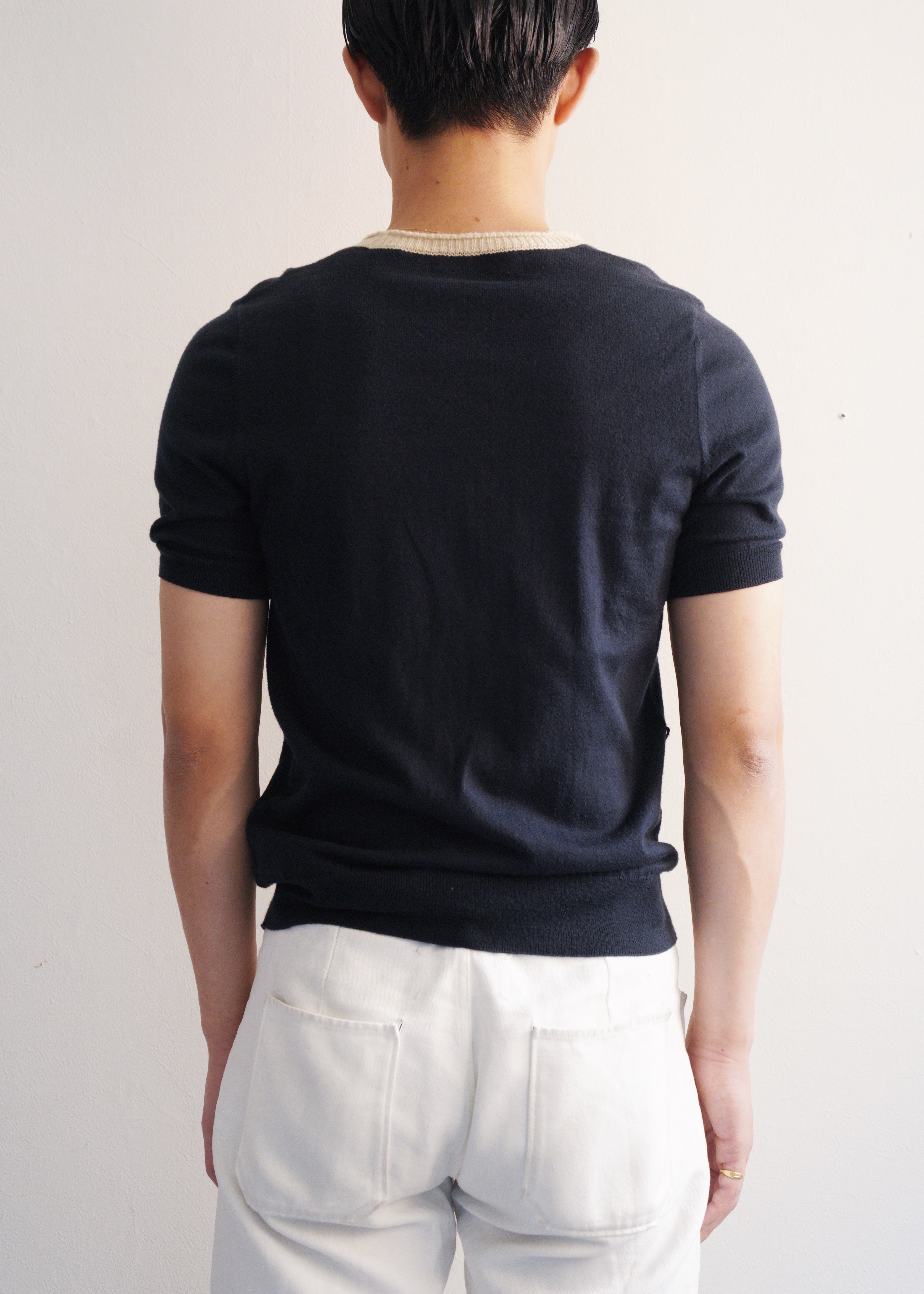 10's DRIES VAN NOTEN short sleeve cotton knit cardigan
