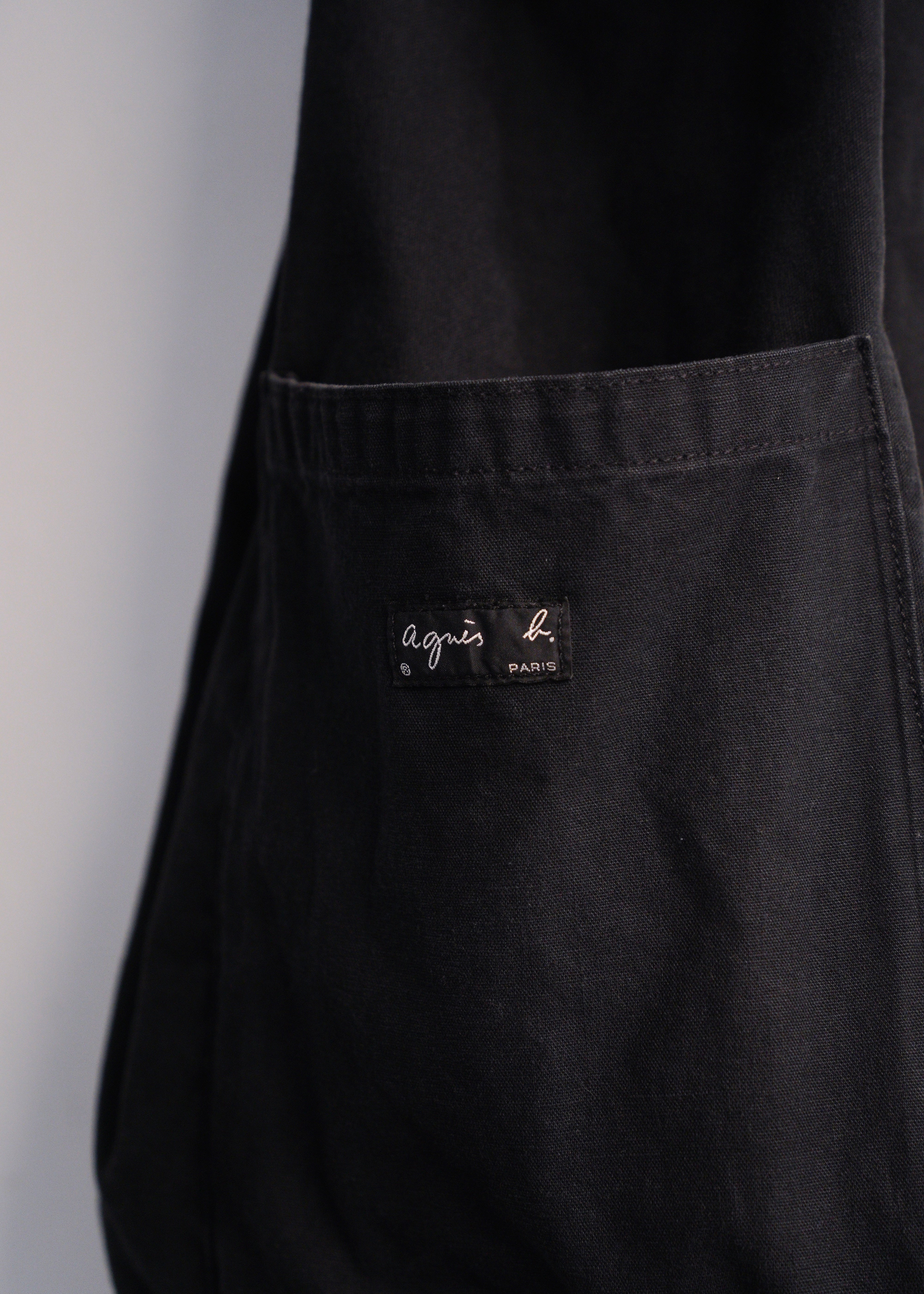 90's agnes b. switching cotton leather bonsack