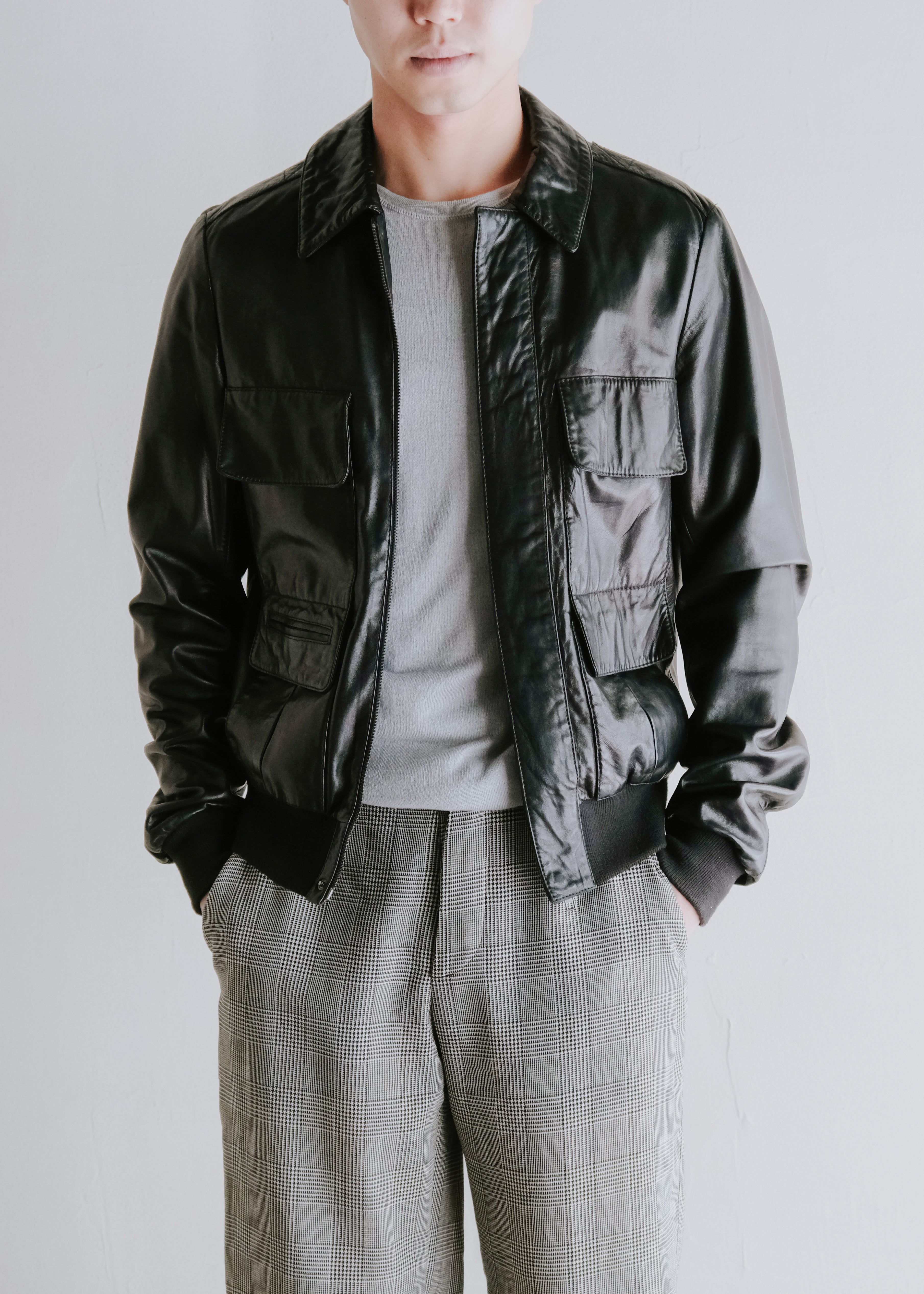Martin Margiela 08SS multiple pocket military leather jacket
