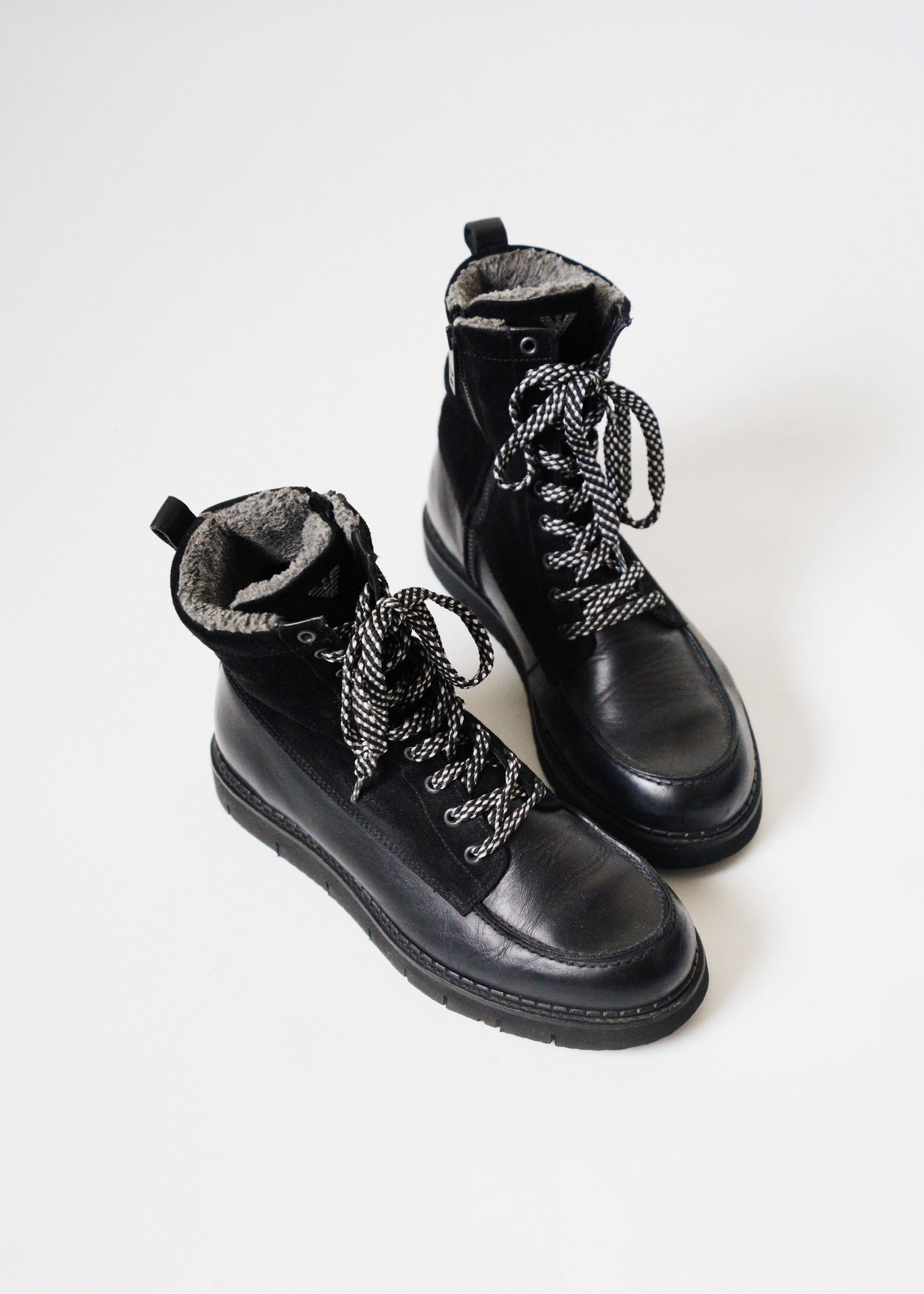 00’s ARMANI JEANS side zip switching leather boots